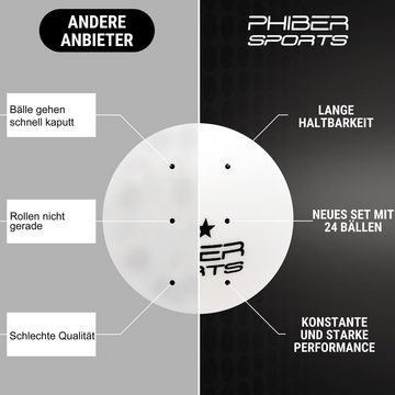 PHIBER-SPORTS Tischtennisball Weiß 3 Stern [24 Stück] - Ideal für Anfänger, Familien und Profis (Set, 24 weiße 3 STERN Tischtennisbälle), Nach Wettbewerbsrichtlinien produziert