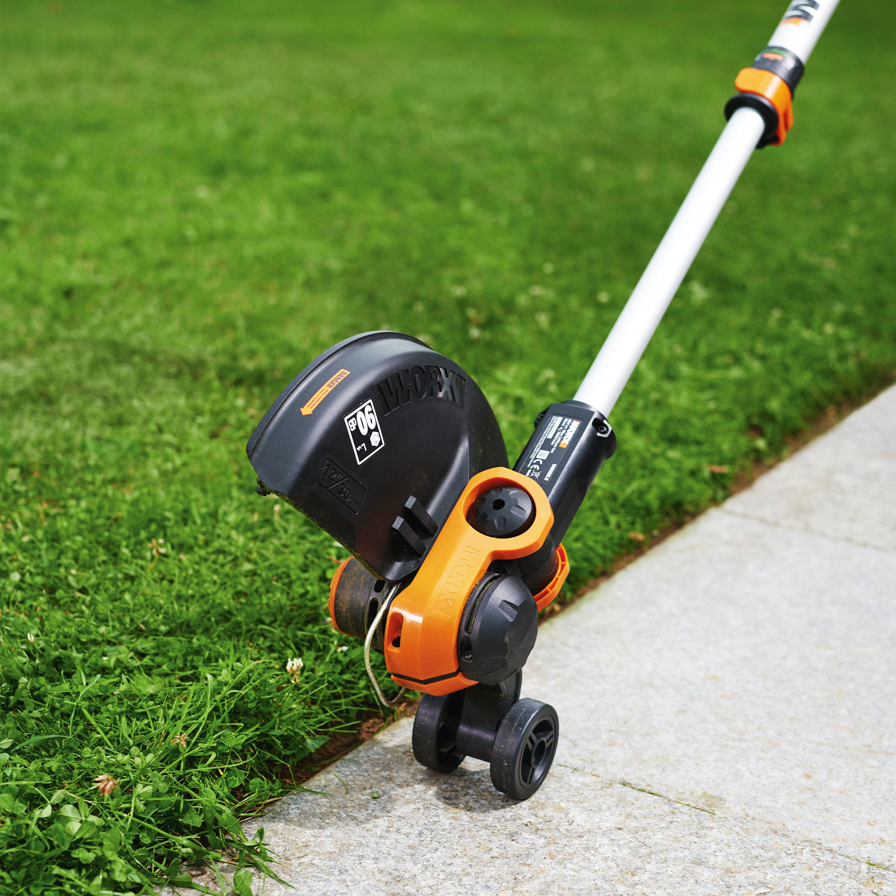 Worx Akku-Rasentrimmer WG163E.9, 30 cm Arbeitsbreite Faden, 2-in-1 Funktion, ohne Akku und Ladegerät