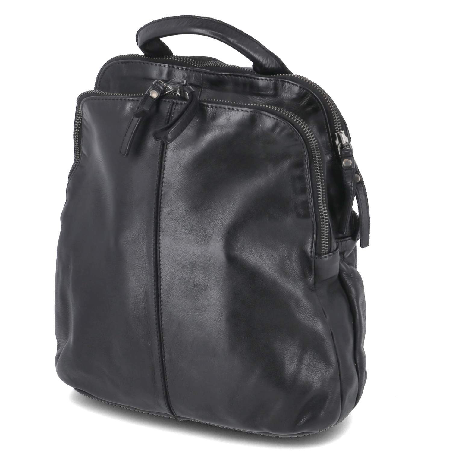 Beliana Cityrucksack Beliana BEL9205-01 Rucksäcke Leder schwarz