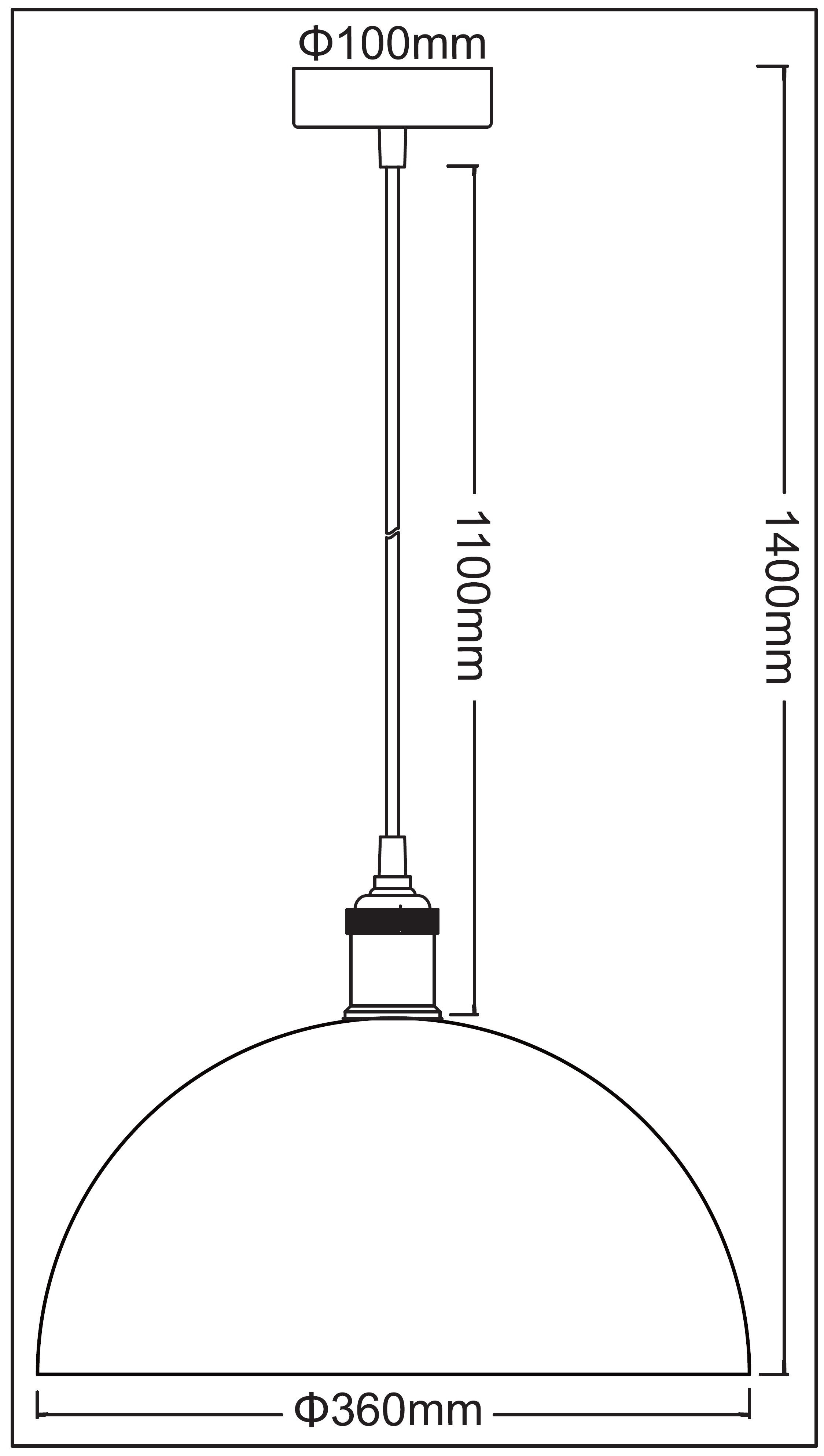 Pendellampe 1x Hängelampe LED wechselbar, 9001BL Set - Industrielle 1er TRANGO Leuchtmittel LED - inkl. Retro je LED *VINTOS* LED warmweiß, Lampenschirm 360mm Deckenlampe Schwarz-Gold Retro Pendelleuchte, Pendelleuchte E27 Vintage Ø in