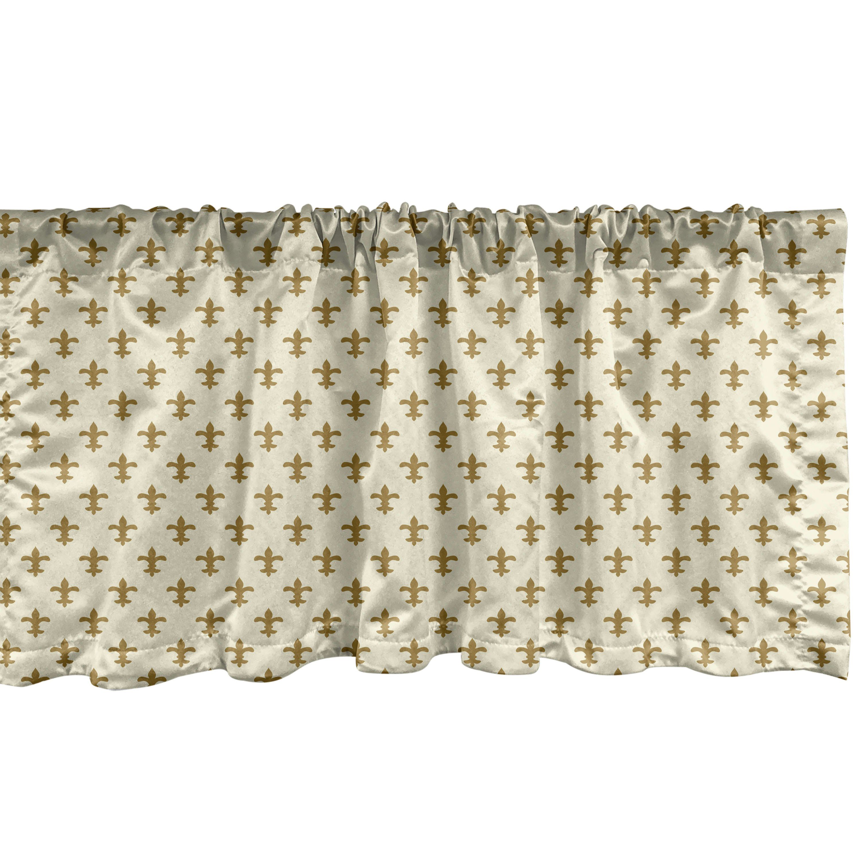 Scheibengardine Vorhang Volant für Küche Schlafzimmer Dekor mit Stangentasche, Abakuhaus, Microfaser, Klassisch Blume des Lilien-Entwurf