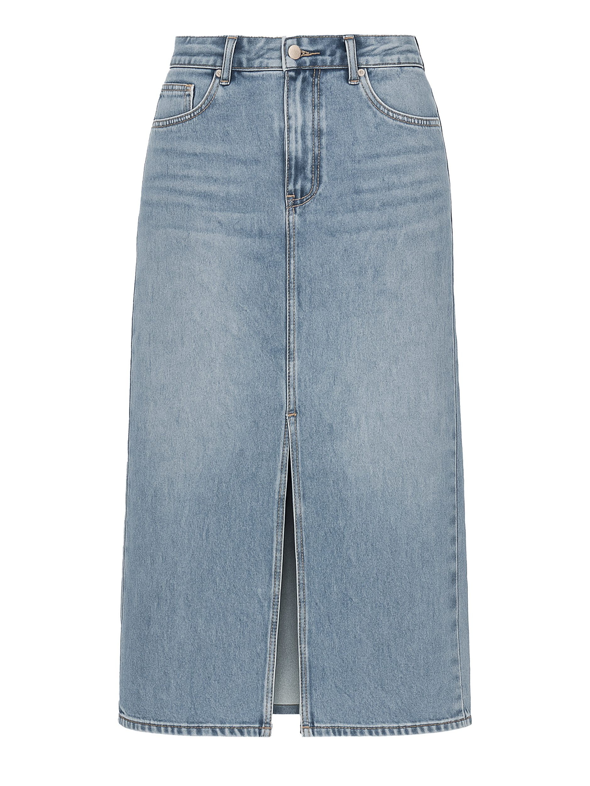 SASSYCLASSY A-Linien-Rock Midi Jeans Rock mit Schlitz für Damen Sommerliche günstig online kaufen