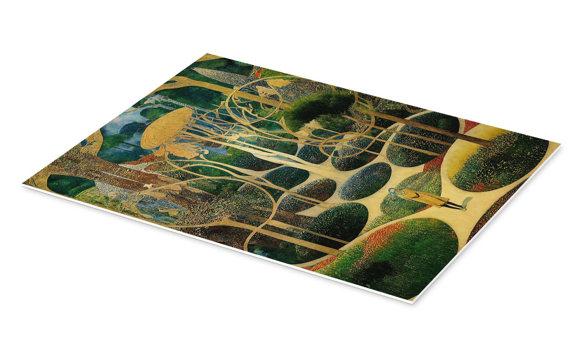 Posterlounge Forex-Bild Mariusz Flont, Magische Gärten - Collage VII, Wohnzimmer Vintage Malerei