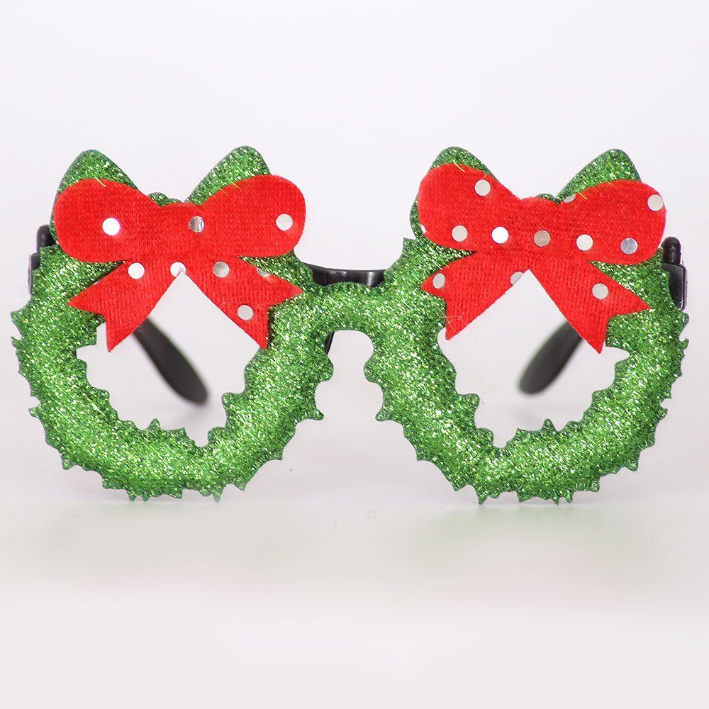 Blusmart Fahrradbrille Neuartiger Weihnachts-Brillenrahmen, Glänzende Weihnachtsmann-Brille 36