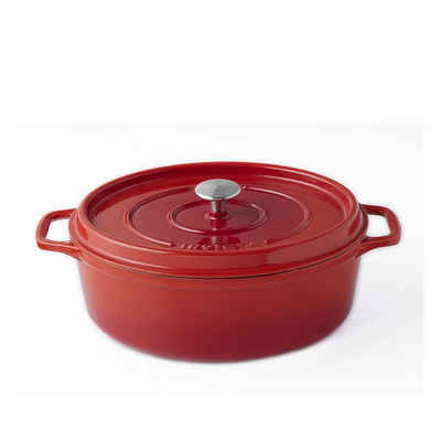 Invicta Bräter Cocottes, Cocotte oval 31 cm / 6 L - Gusseisen rot