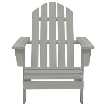 furnicato Gartenstuhl Adirondack-mit Tisch Massivholz Tanne Grau