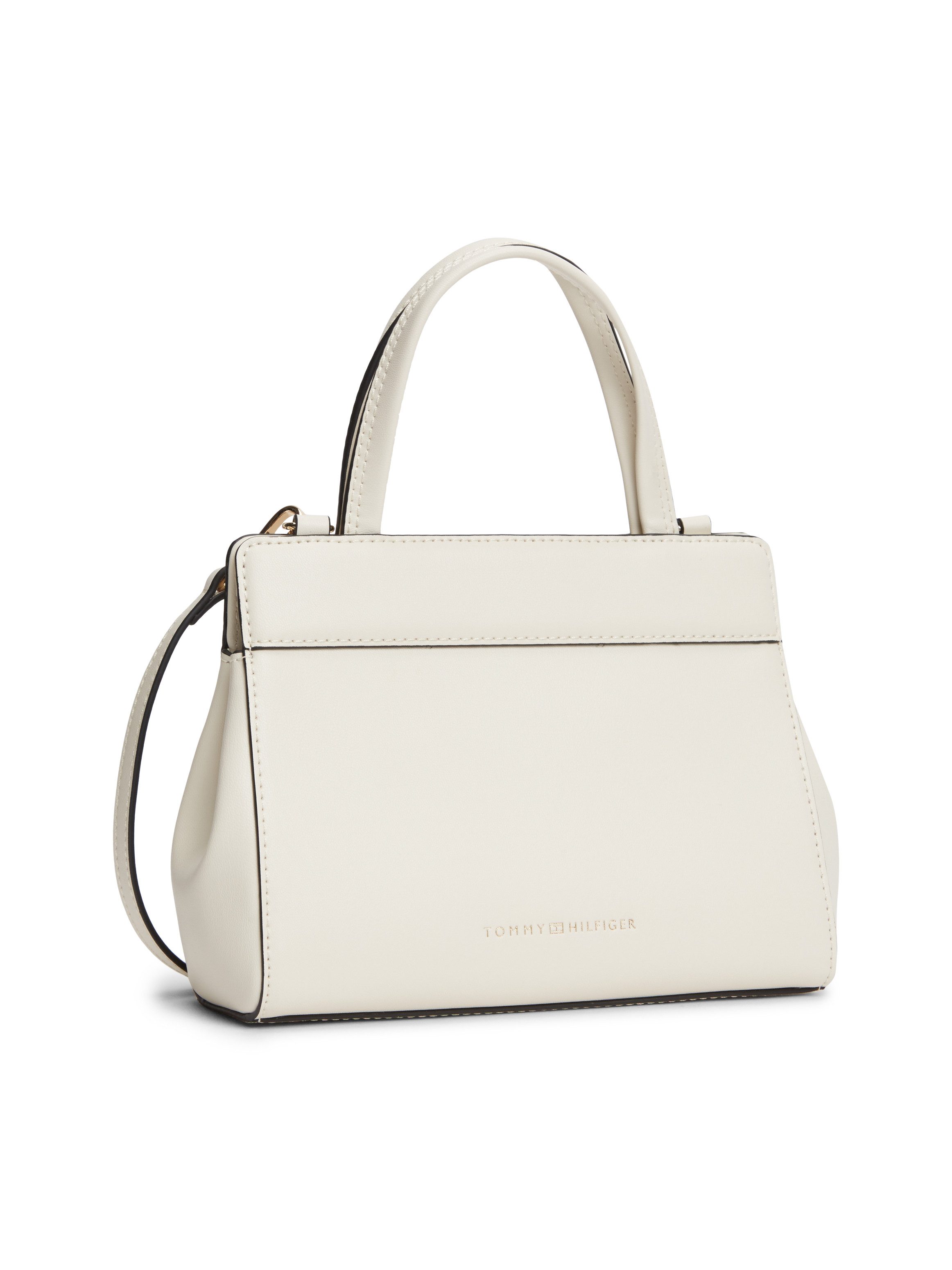Tommy Hilfiger Henkeltasche TH MODERN MINI SATCHEL, Damen Handtasche, Umhängetasche Schultertasche mit Piping