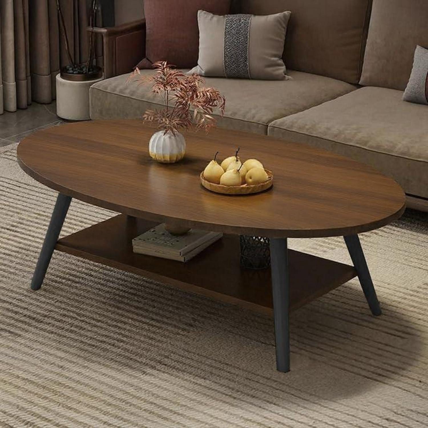 LuxusKollektion Stuhl Beistelltisch Massivholz Metallrahmen Stauraum 2Tier günstig online kaufen