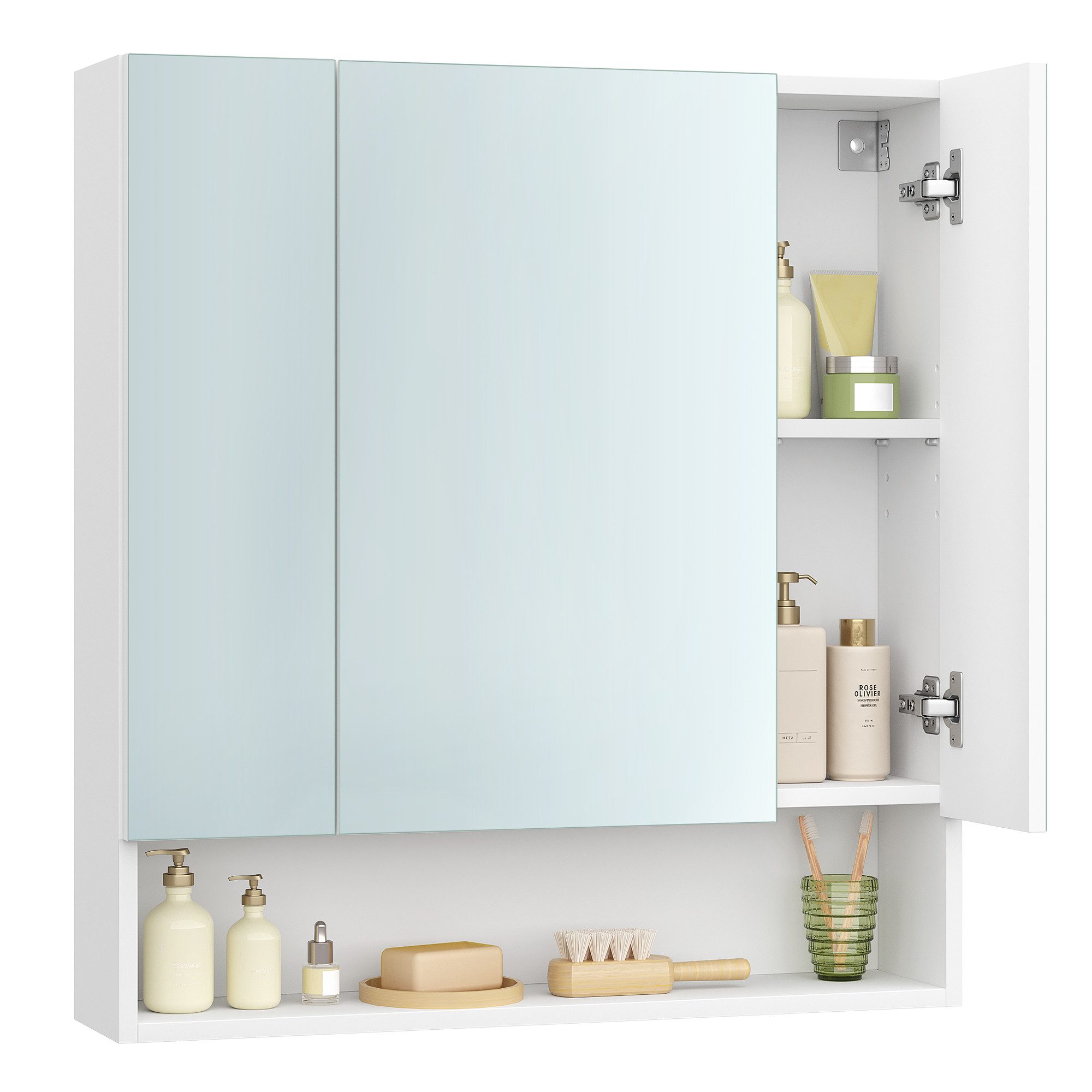 VASAGLE Spiegelschrank Badschrank Badezimmerschrank mit 3 günstig online kaufen