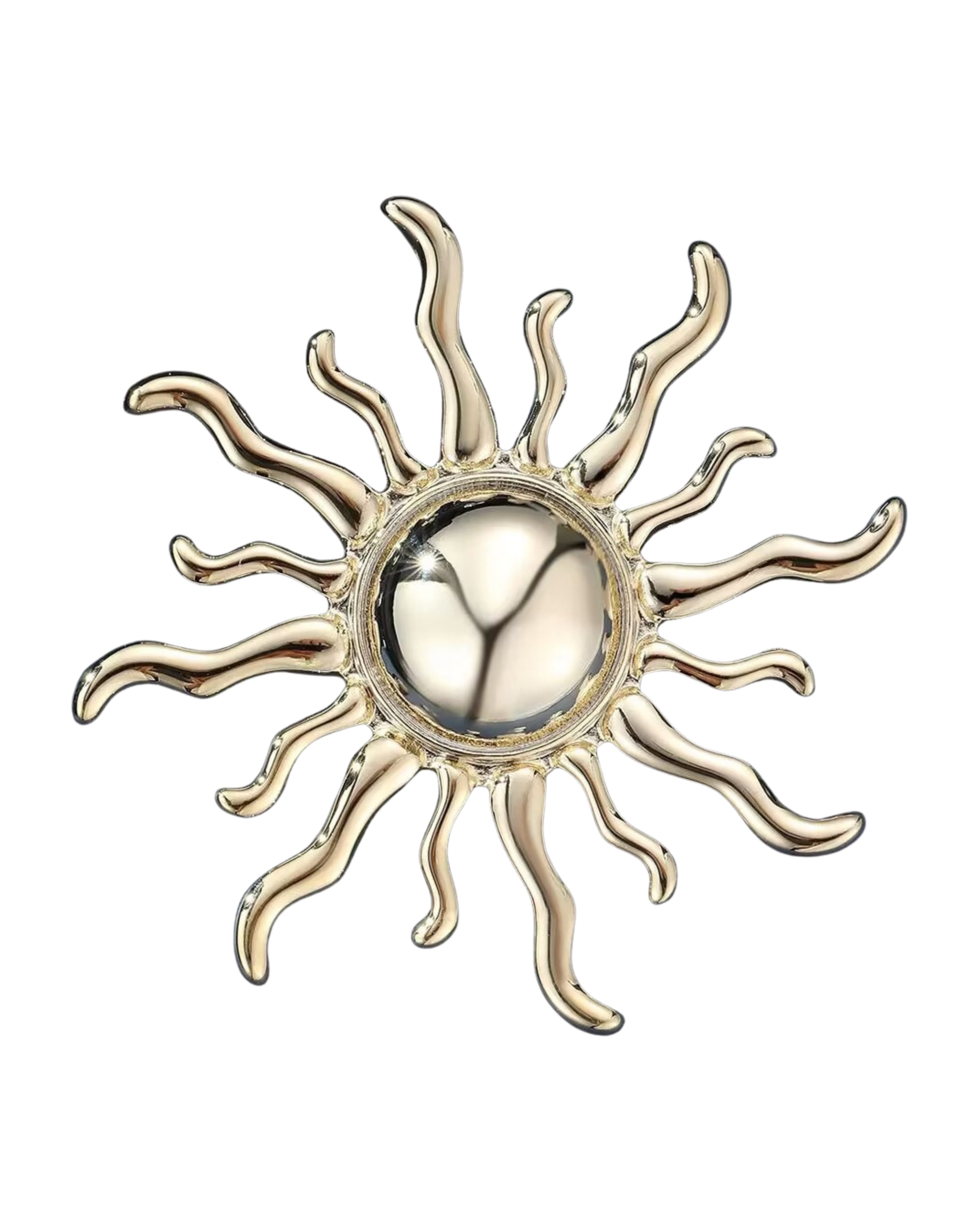 MayTree Brosche "strahlende Sonne" (Stück, 1-tlg), Metallbrosche goldfarben