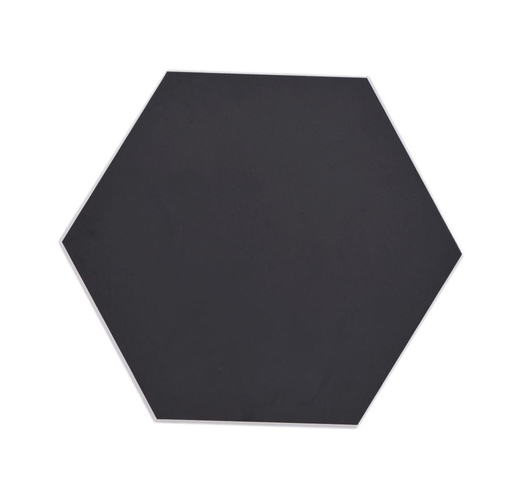 Mosani Wandfliese Wandfliese Hexagon Vinyl Fliese Selbstklebend schwarz matt Klebefliese, Spritzwasserbereich geeignet, Küchenrückwand Spritzschutz
