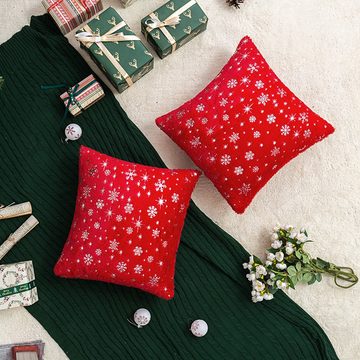 Kissenbezüge 45x45cm Kissenbezug Flauschige Weihnachten 4 STÜCK Kissenbezug, Qelus (4 Stück), Esszimmer Dekor