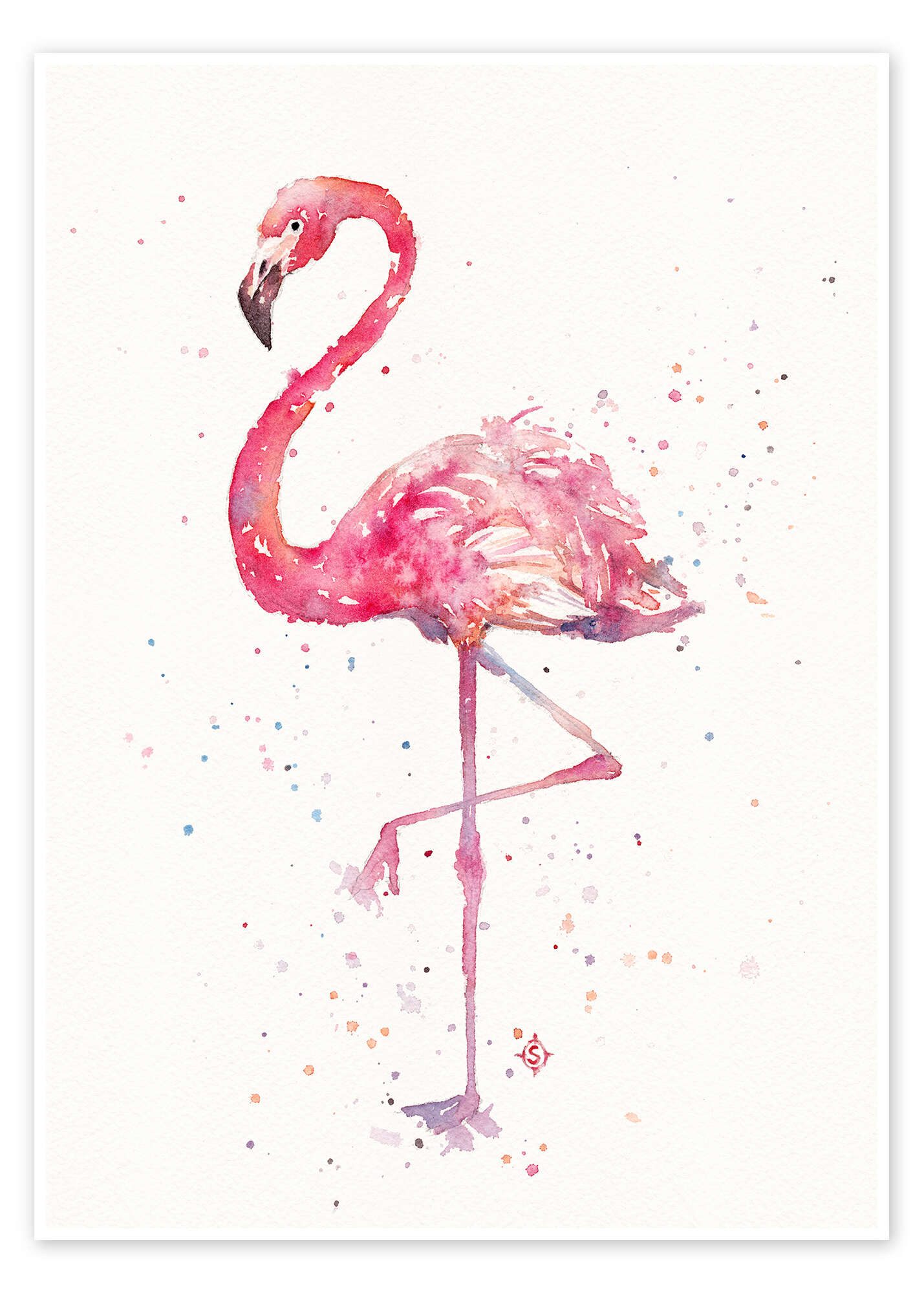Posterlounge Wandbild Fancy Flamingo, Sillier Than Sally, erhältlich als Poster, Leinwandbild, Wandsticker oder Acrylglasbild