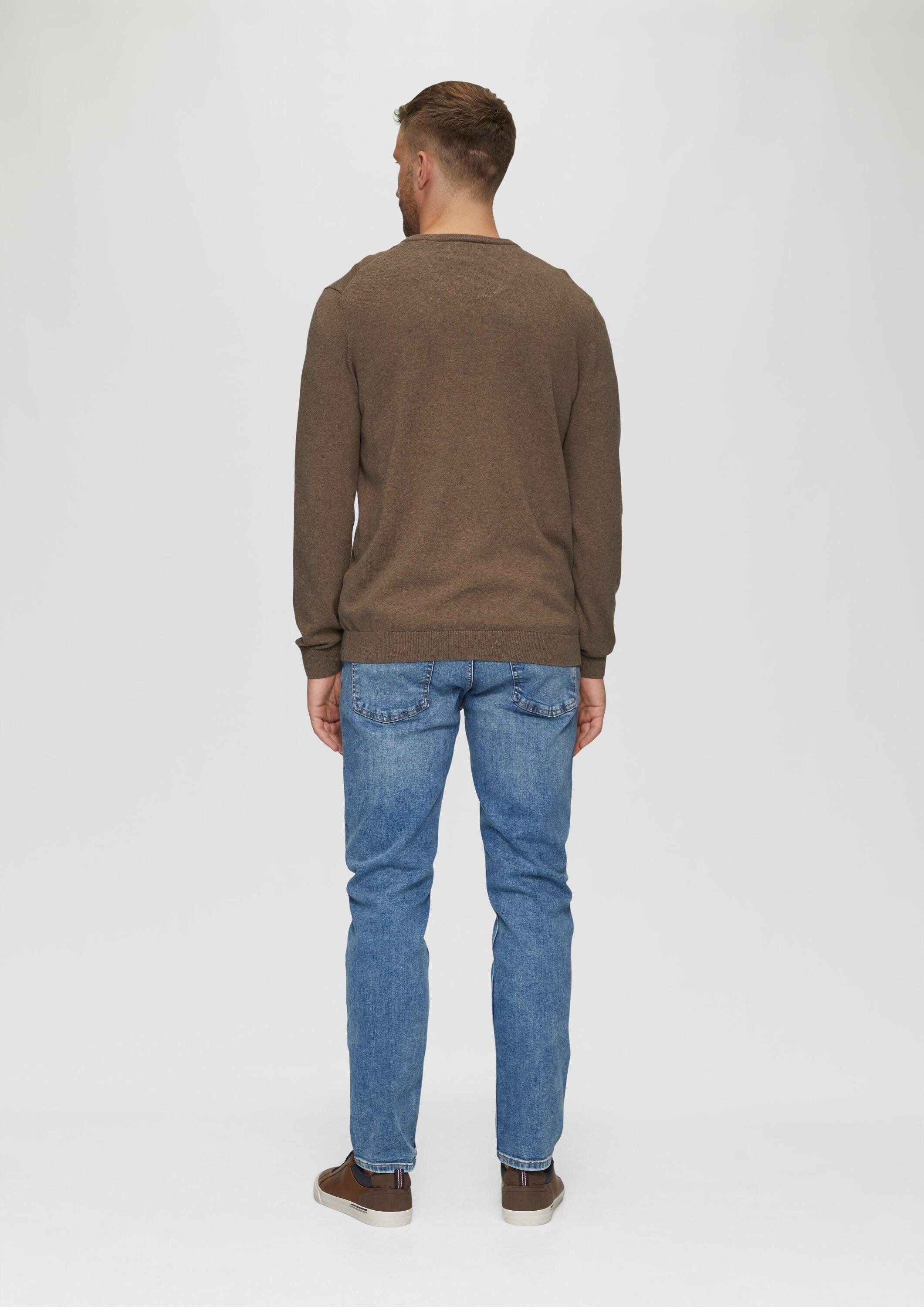 s.Oliver Longpullover Strickpullover Strickpullover mit Logo-Stickerei