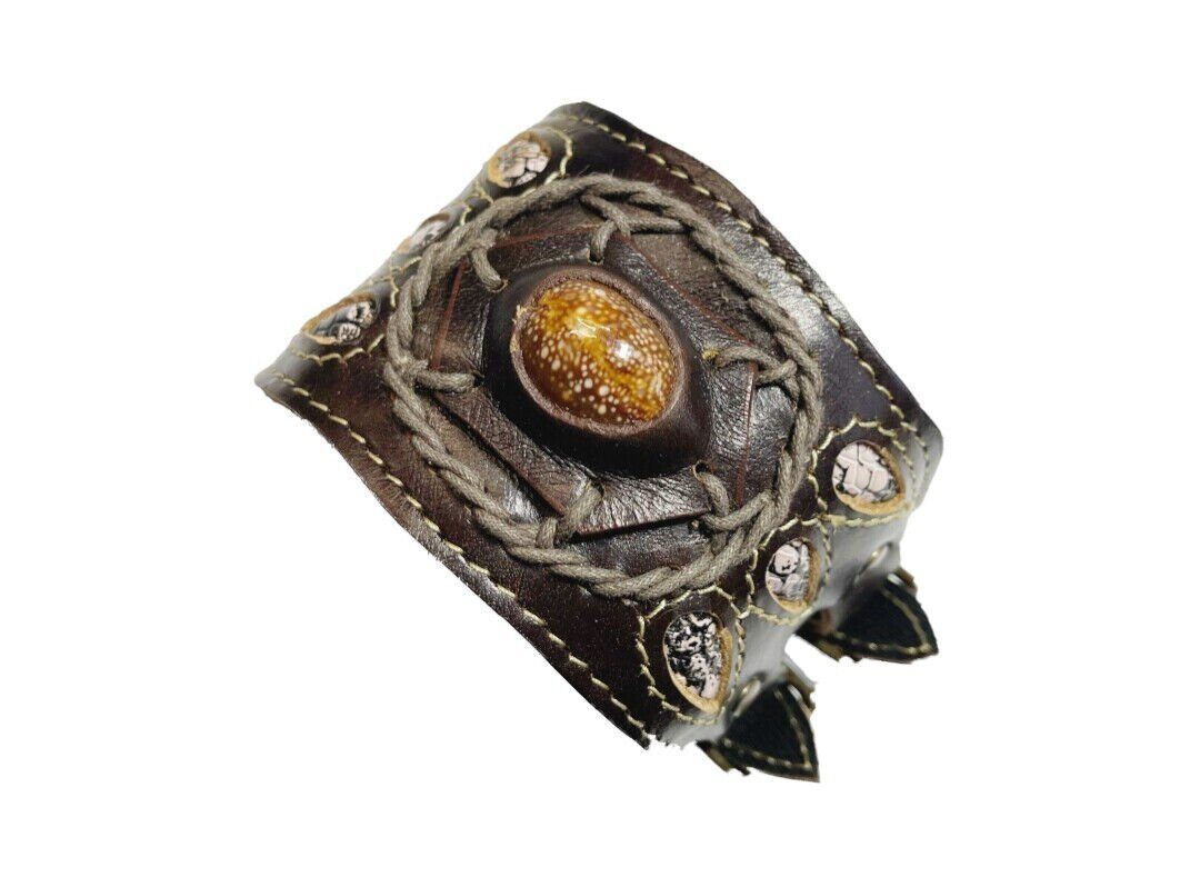 Lederarmband Echt Lederarmband Westernarmband BREIT braun und Sicherheitsfach