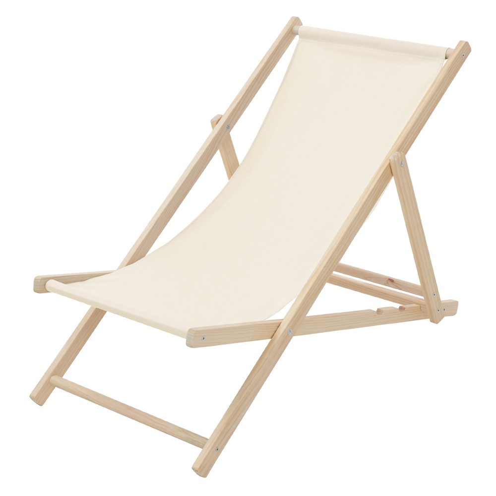 ECD Germany Gartenliege Holz Liegestuhl Beachstuhl klappbarer Strandstuhl Strandliege Liege, 1 St., Sonnenliege mit 3-Fach verstellbarer Rückenlehne Relaxliege bis 120kg