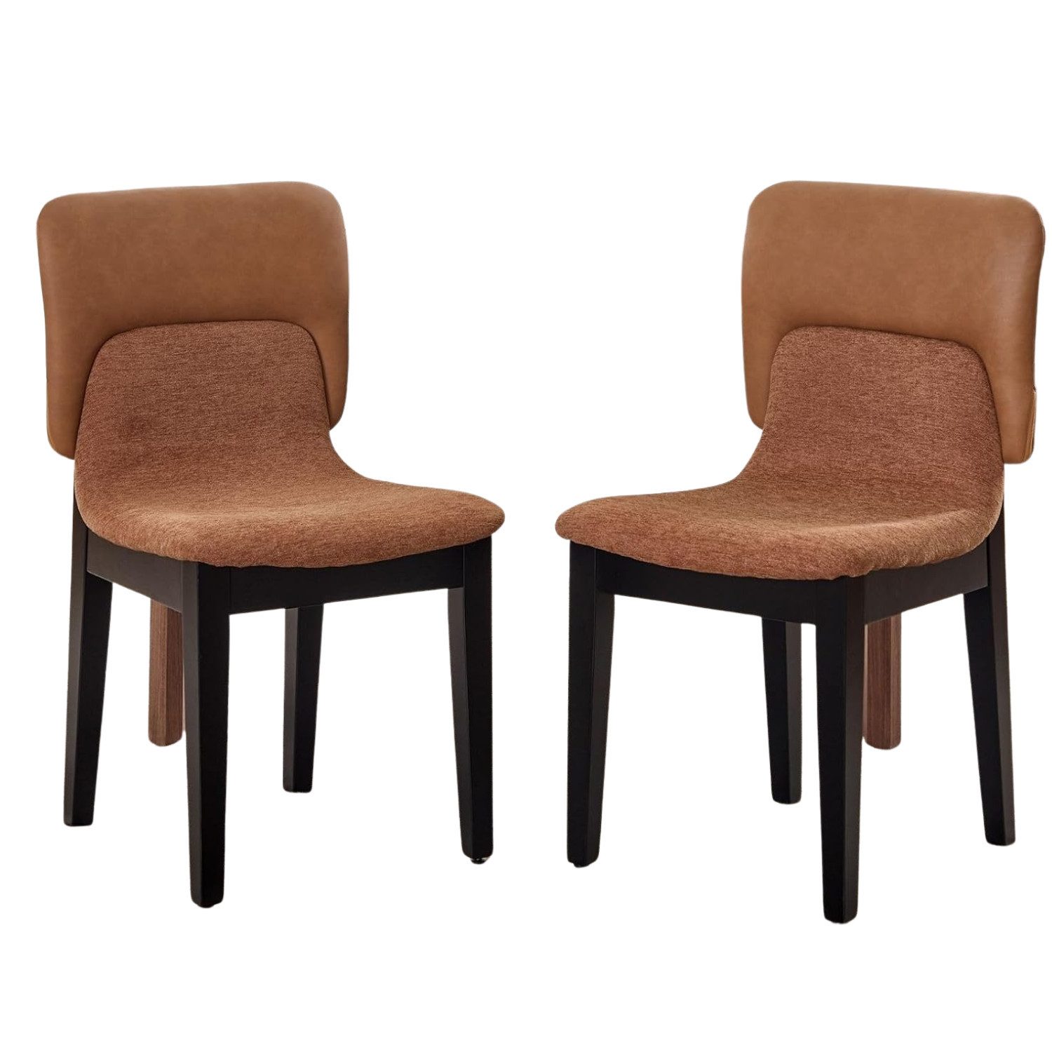 WAHSON OFFICE CHAIRS Esszimmerstuhl Esszimmerstühle 2er Set PU-Leder Küchenstühle mit Holzbeinen