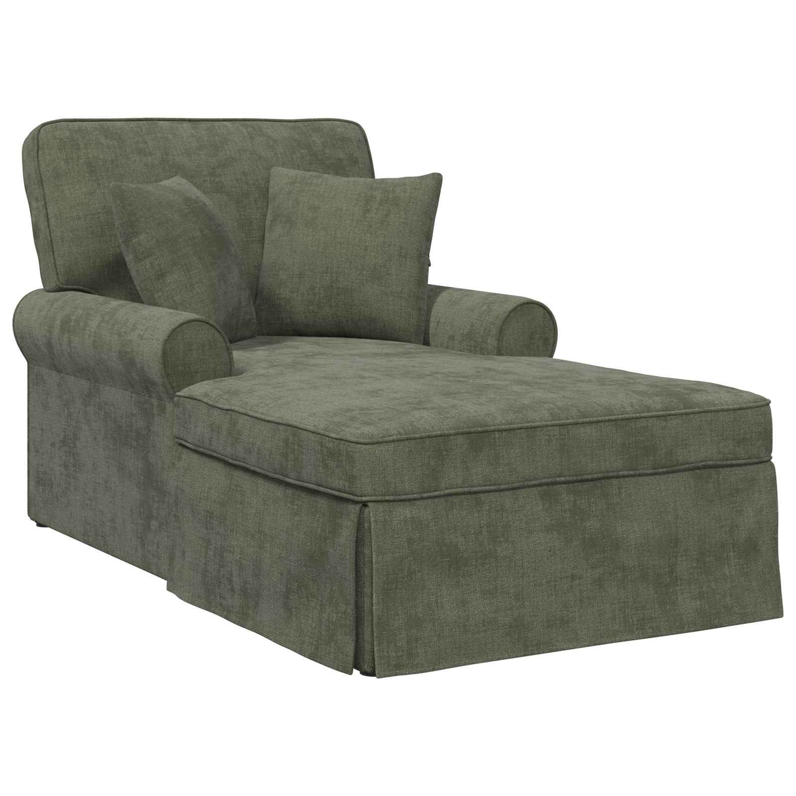 vidaXL Chaiselongue Chaise Lounge mit Rock mit Kissen Grün 157 x 91 x 91 cm ARES, 1 Teile