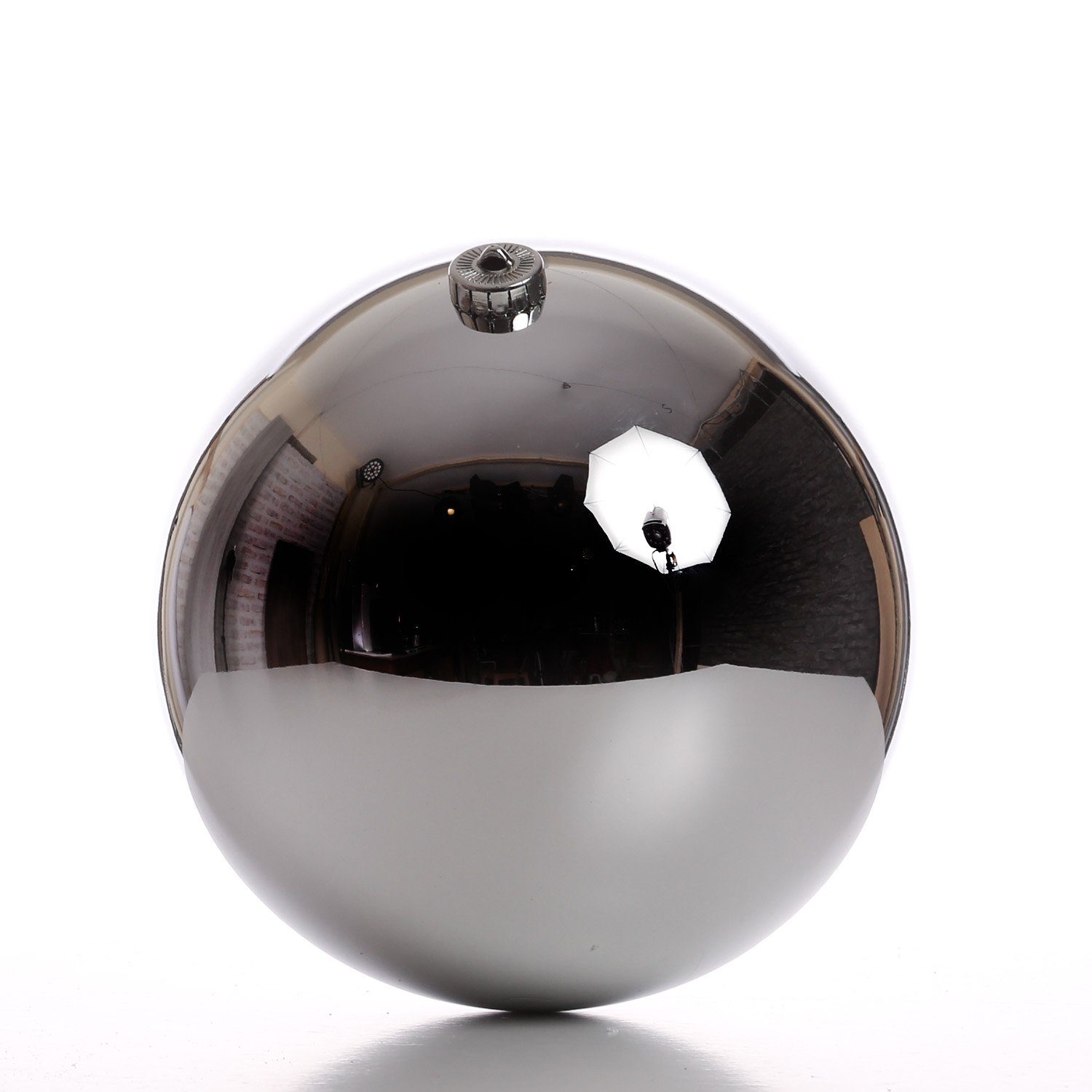 MARELIDA Weihnachtsbaumkugel Christbaumkugel XL Weihnachtskugel bruchfest 20cm glänzend silber (1 St)