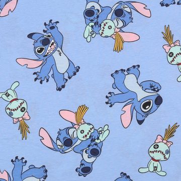 Sarcia.eu Schlafanzug Stitch Disney Blau Kurzarm Sommer Damen Pyjama, Baumwolle XXL