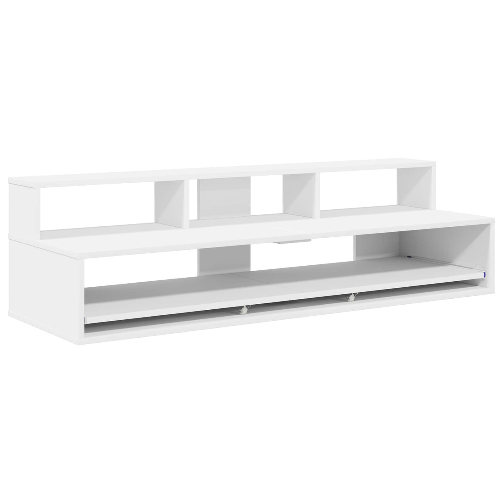 vidaXL Arbeitstisch Studiotisch Weiß 130 x 42,5 x 36 cm Holzwerkstoff (1-St)
