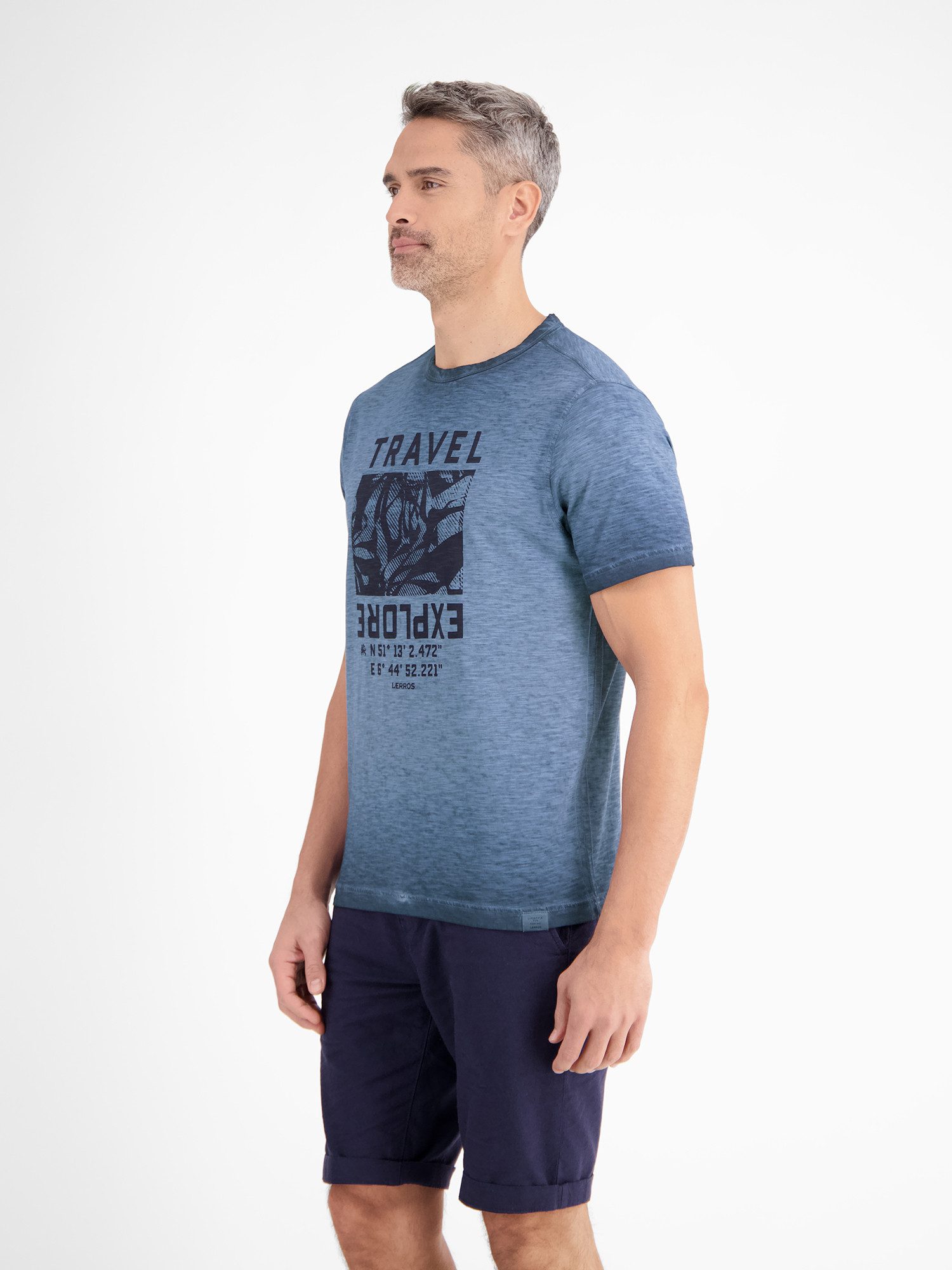 LERROS T-Shirt Modisches Herren T-Shirt mit Brustprint