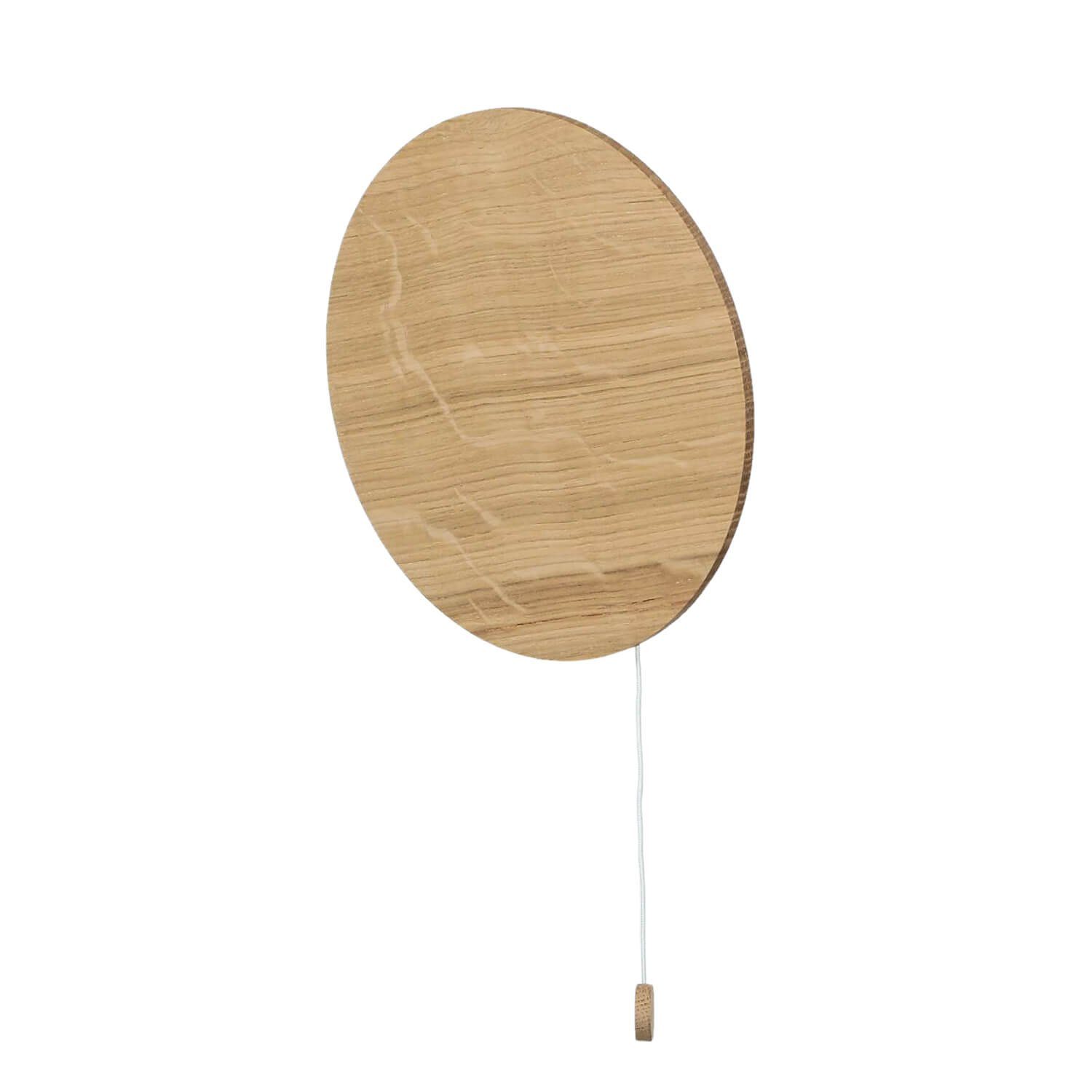 Licht-Erlebnisse Wandleuchte MINIMAL, ohne Leuchtmittel, Wandlampe Holz Eiche Zugpendel G9 Natürlich Schlafzimmer