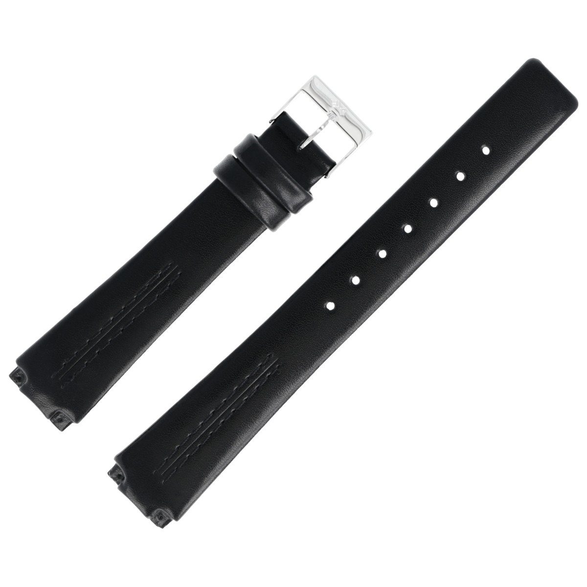 SKAGEN Uhrenarmband 15mm Leder Schwarz 433SS günstig online kaufen