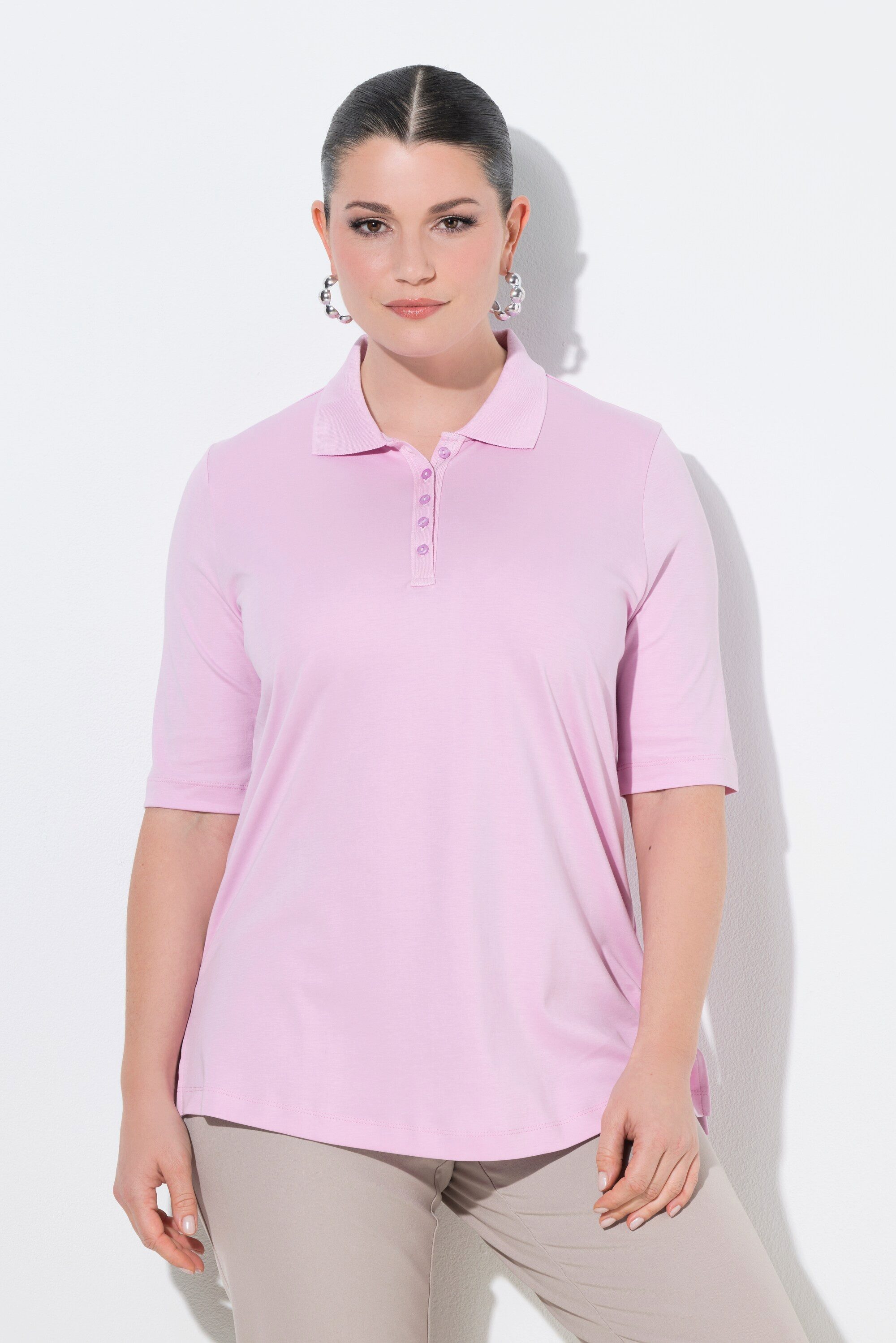 Ulla Popken Poloshirt Poloshirt Classic Pima Cotton Polokragen Halbarm