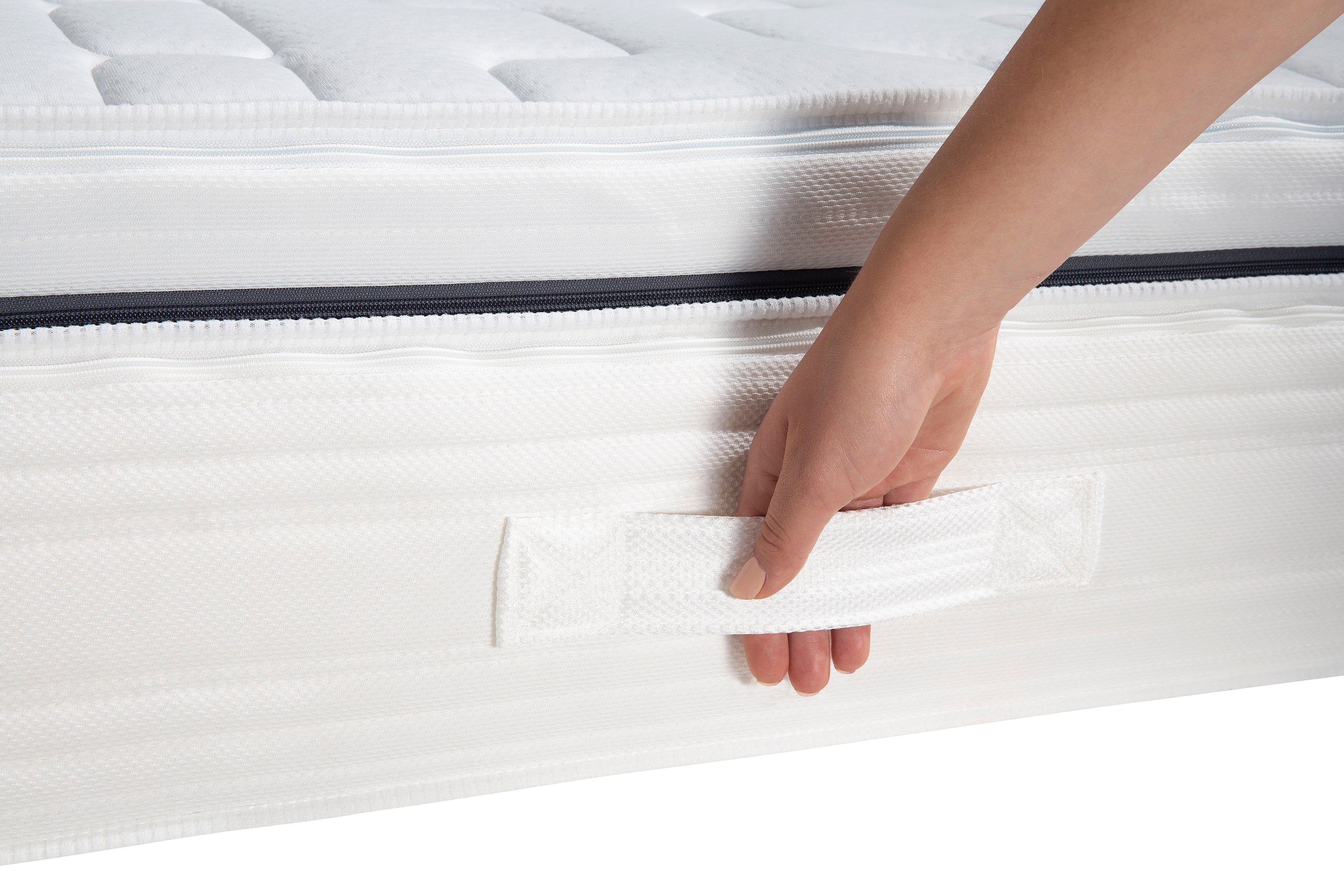 Taschenfederkernmatratze Tulani, Matratze in 90x200 cm, 140x200 cm und weiteren Größen, fan, 24 cm hoch, 530 Federn bei Gr. 100x200 cm - atmungsaktive Matratze