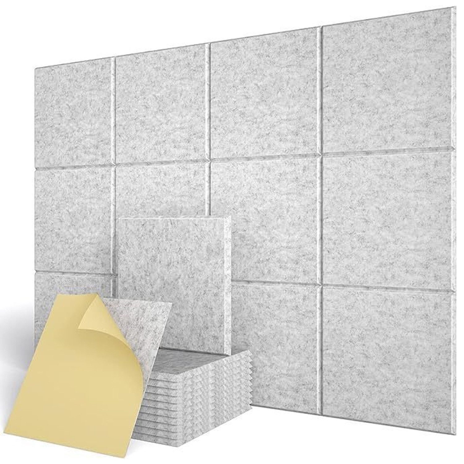 OSTWOLKE Akustikplatte Selbstklebend Schallabsorber Schallschutzplatten 30 x 30 x 0,9cm, (12-St), für Studio, Büro, Akustische Behandlung & Wanddekoration