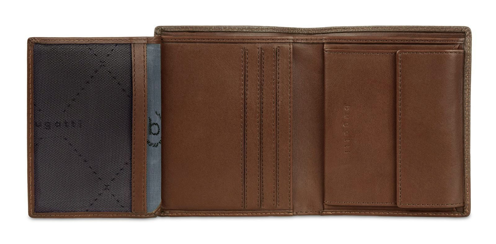 bugatti Geldbörse Flap Wallet, aus echtem Rindsleder mit RFID-Blocker Schutz