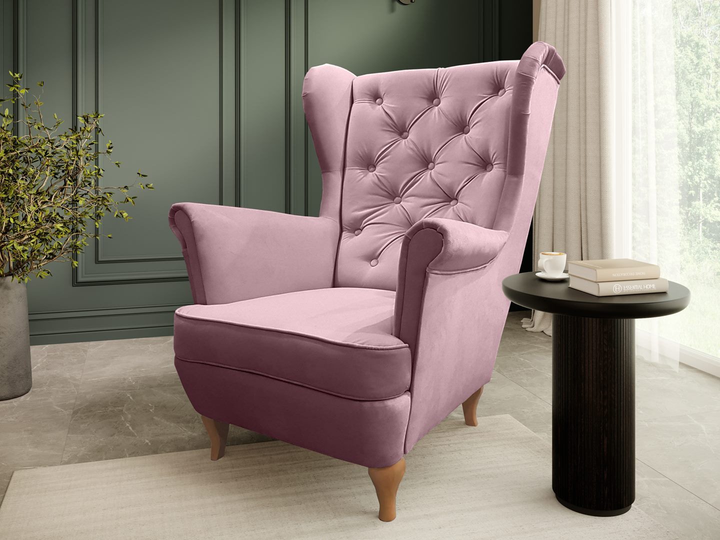 Beautysofa Ohrensessel Sessel FALCO Chesterfield Wohnzimmersessel günstig online kaufen