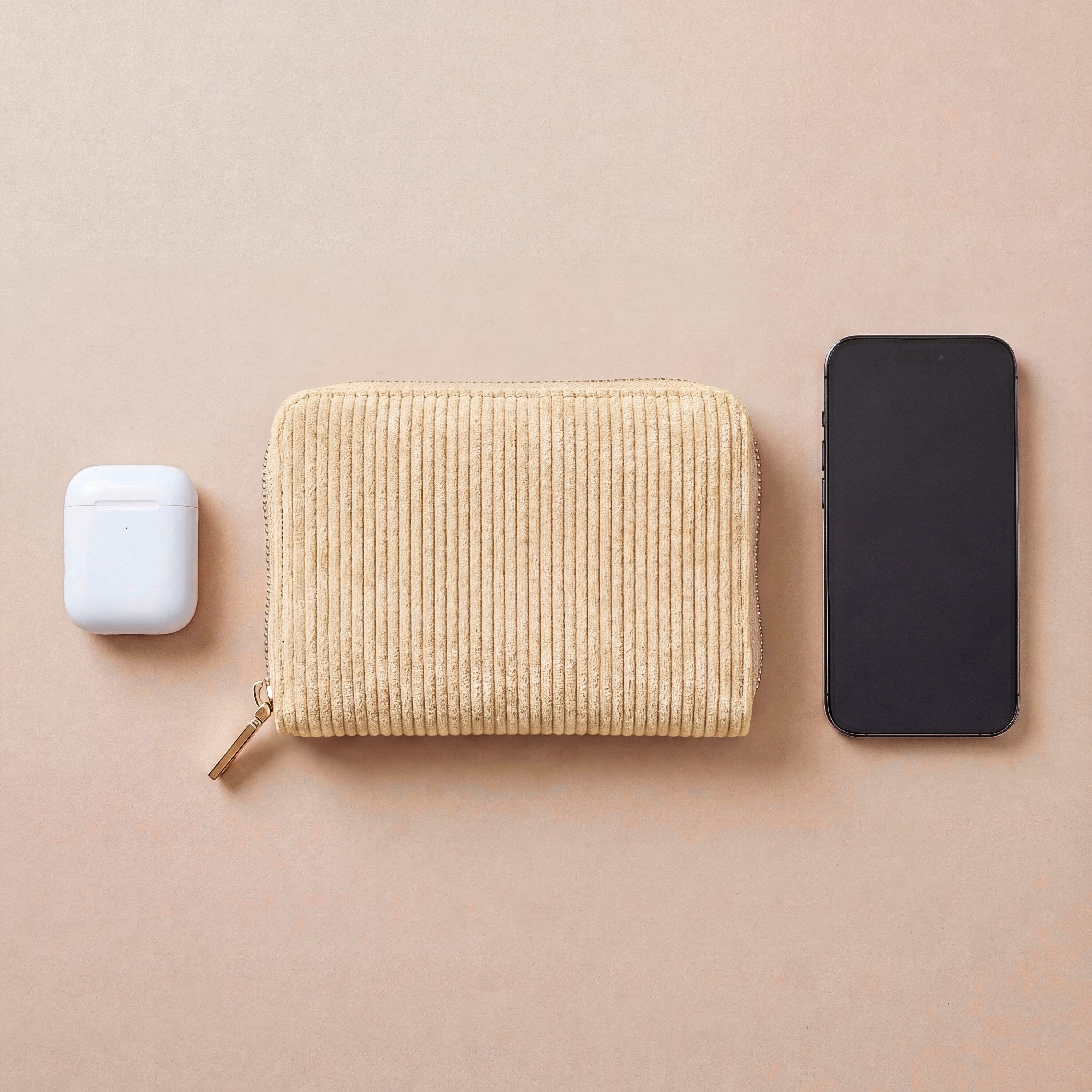 MillyMilk Geldbörse FONDO MEDIUM – Damen Cord Geldbeutel – Stoff Portemonnaie, Cord-Geldbörse mit stabiler Form, viel Platz und Reißverschluss.