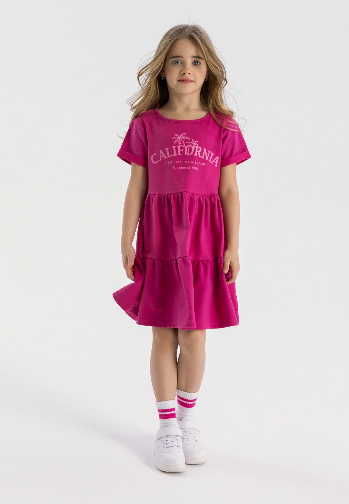 Midikleid Kleid mit kurzen Ärmeln (3y-10y)