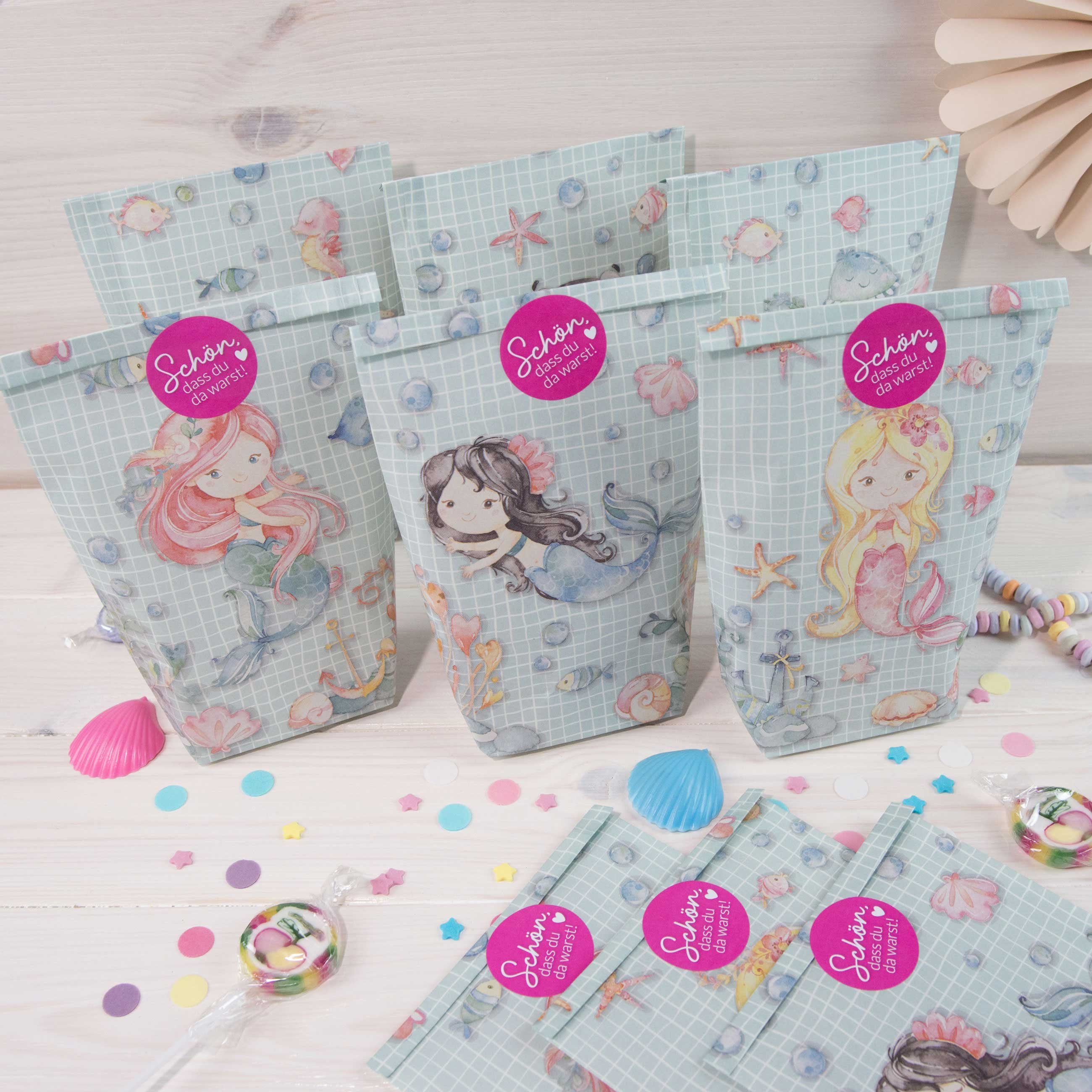 PAPIERDRACHEN Geschenkbox 12 Geschenktüten zum Geburtstag - mit Aufkleber zum Verschließen, in verschiedenen Motiven erhältlich
