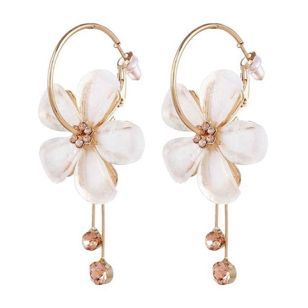 YouBella Ohrring-Set Florale Tropfenohrringe Goldplattiert für Damen (Set, Perfekt für besondere Anlässe und Bürokleidung), Modischer Kunstschmuck