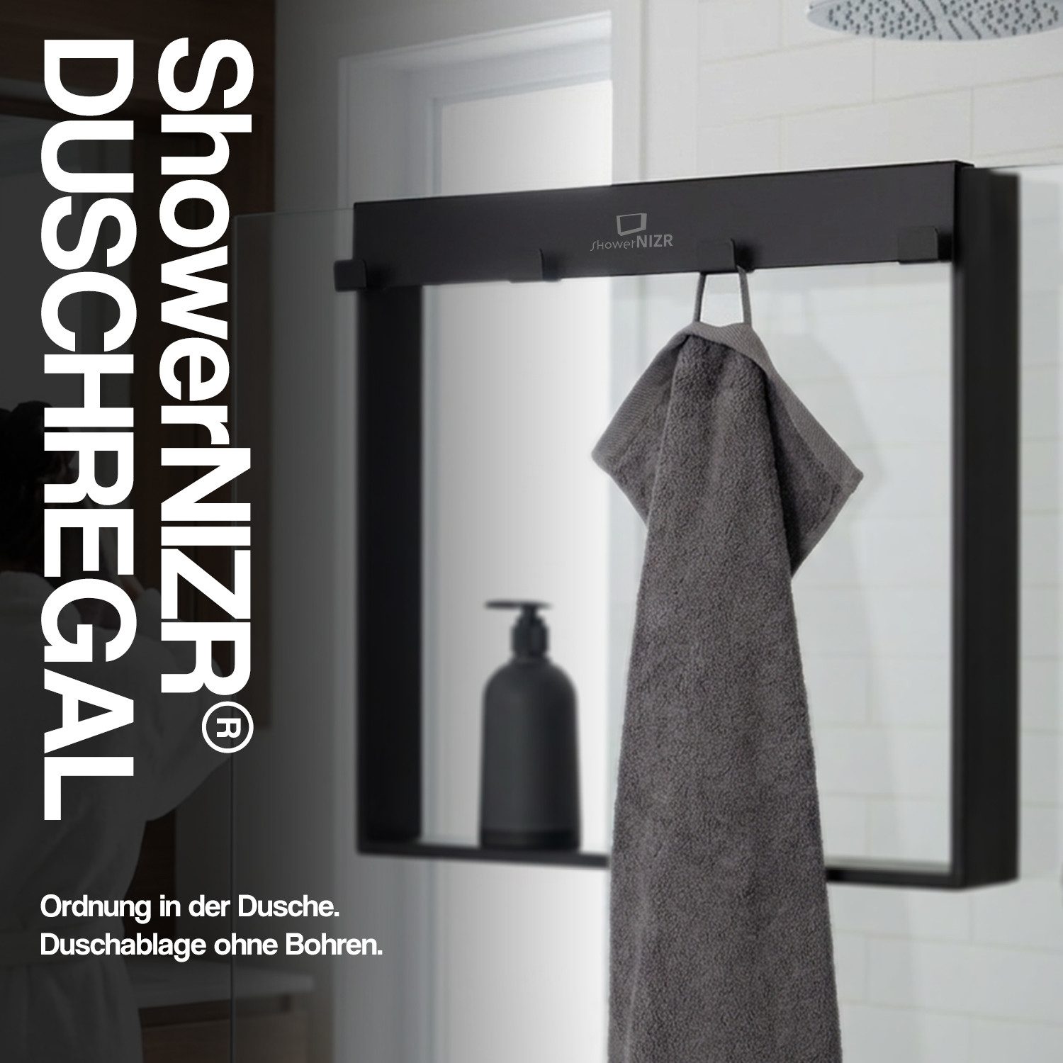 ShowerNIZR Duschregal ShowerNIZR Duschregal - Duschablage ohne Bohren für Duschwand