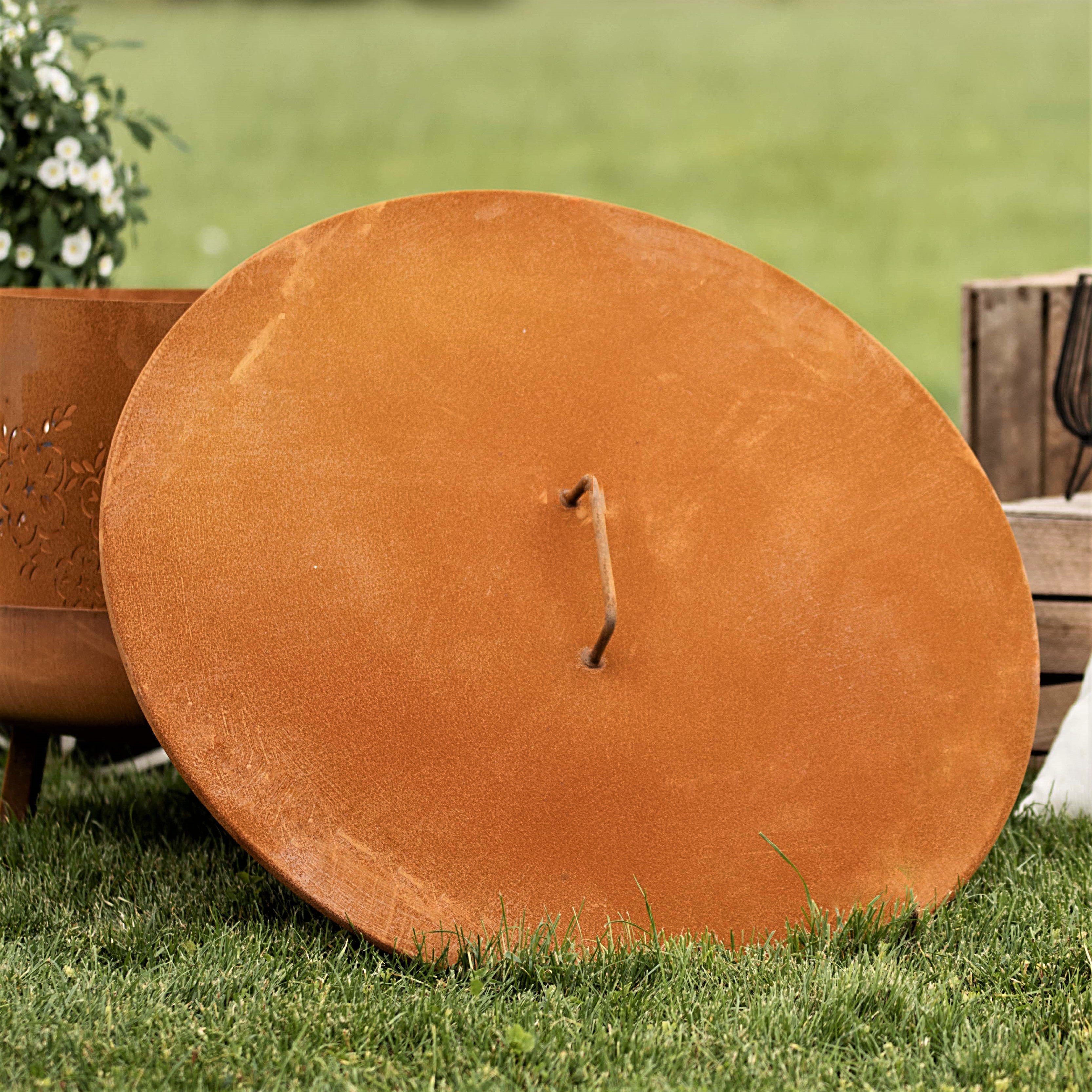 Czaja Feuerschale Feuerschalen Deckel 80 cm in Rostoptik, für alle