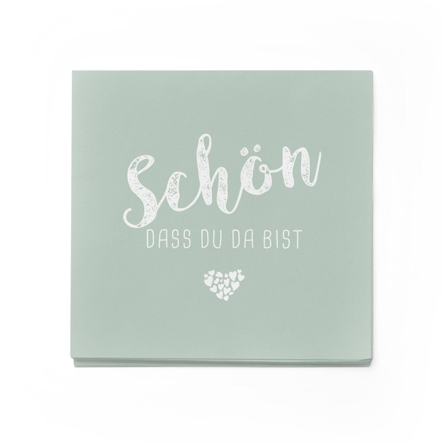 itenga Papierserviette itenga 6x Windlicht + 40x Servietten - Schön dass du da bist - Eukalyp – Bild 2 von 4