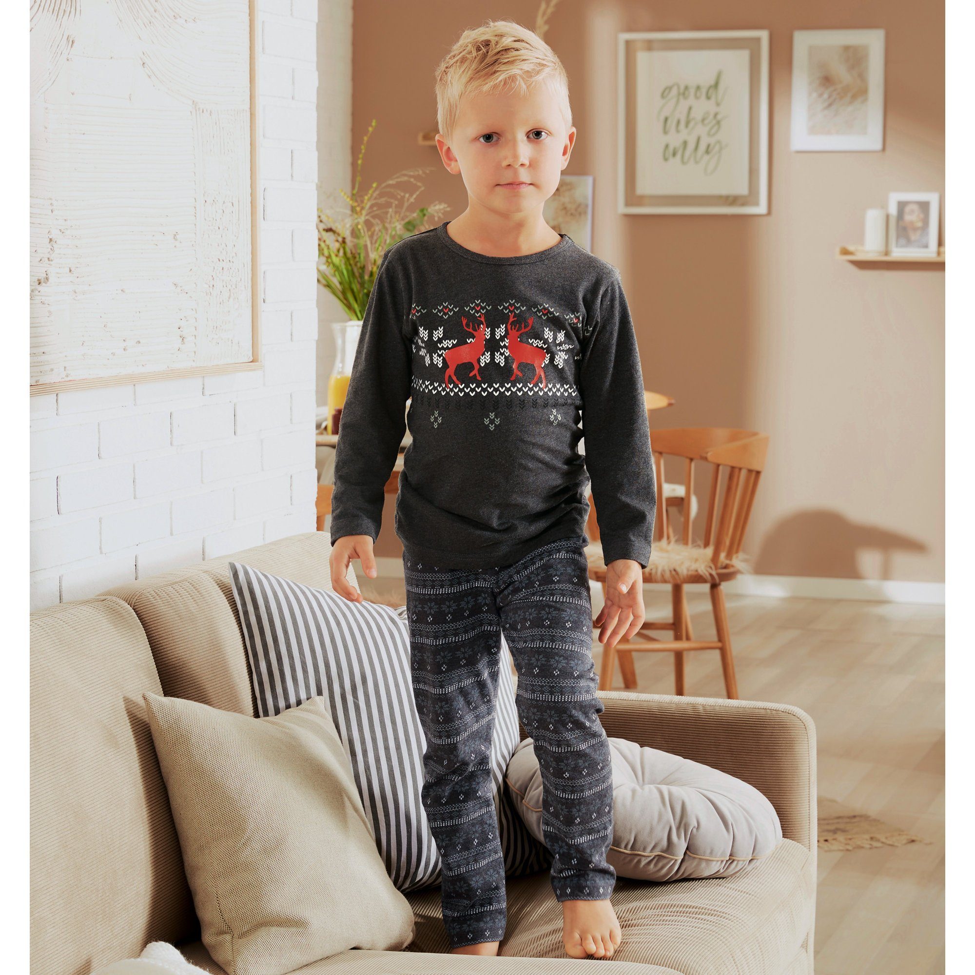 Müller Kinder-Schlafanzug Pyjama gemustert Single-Jersey Erwin