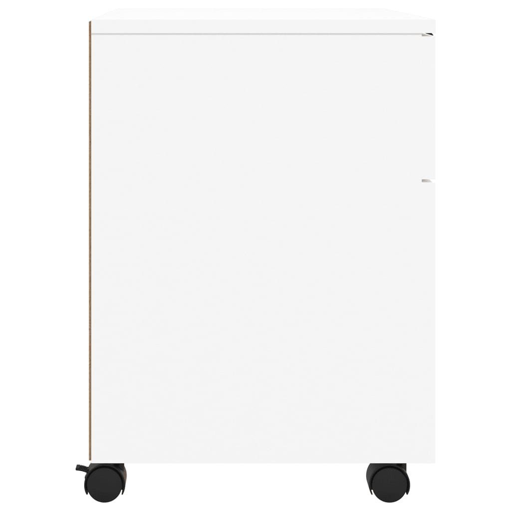 Holzwerkstoff mit cm Aktenschrank 45x38x54 (1-St) vidaXL Mobiler Weiß Rollen Aktenschrank