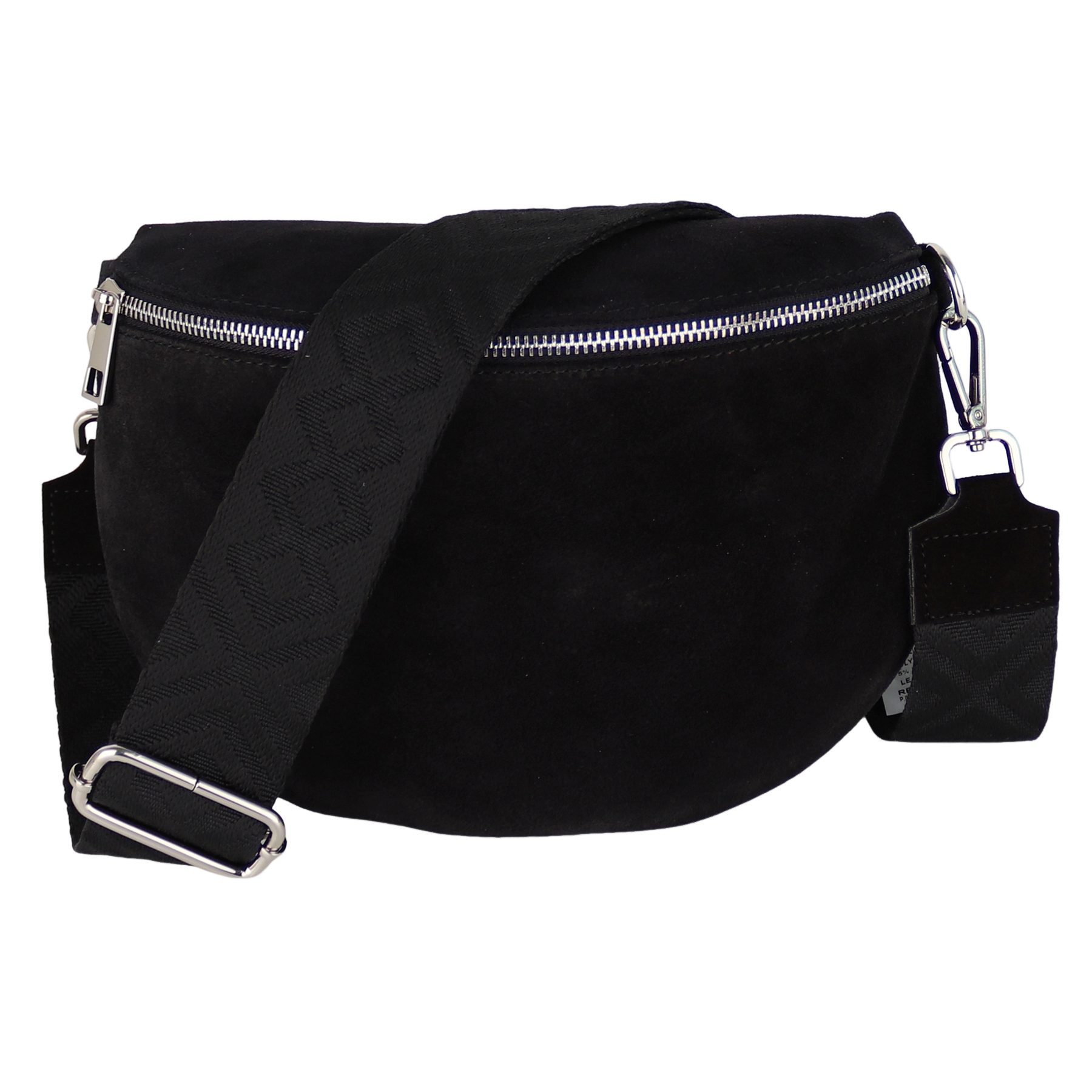 MIRROSI Bauchtasche Damen,Wildleder, Made in Italy,Umhängetasche, Brusttasche (Schultertasche für jeden Anlass (1 Tasche & 1 oder 2 Gurte), 26x20x8 cm, Reißverschlussfach auf der Rückseite), Crossbody Bag, gemusterten& verstellbaren Schulterriemen