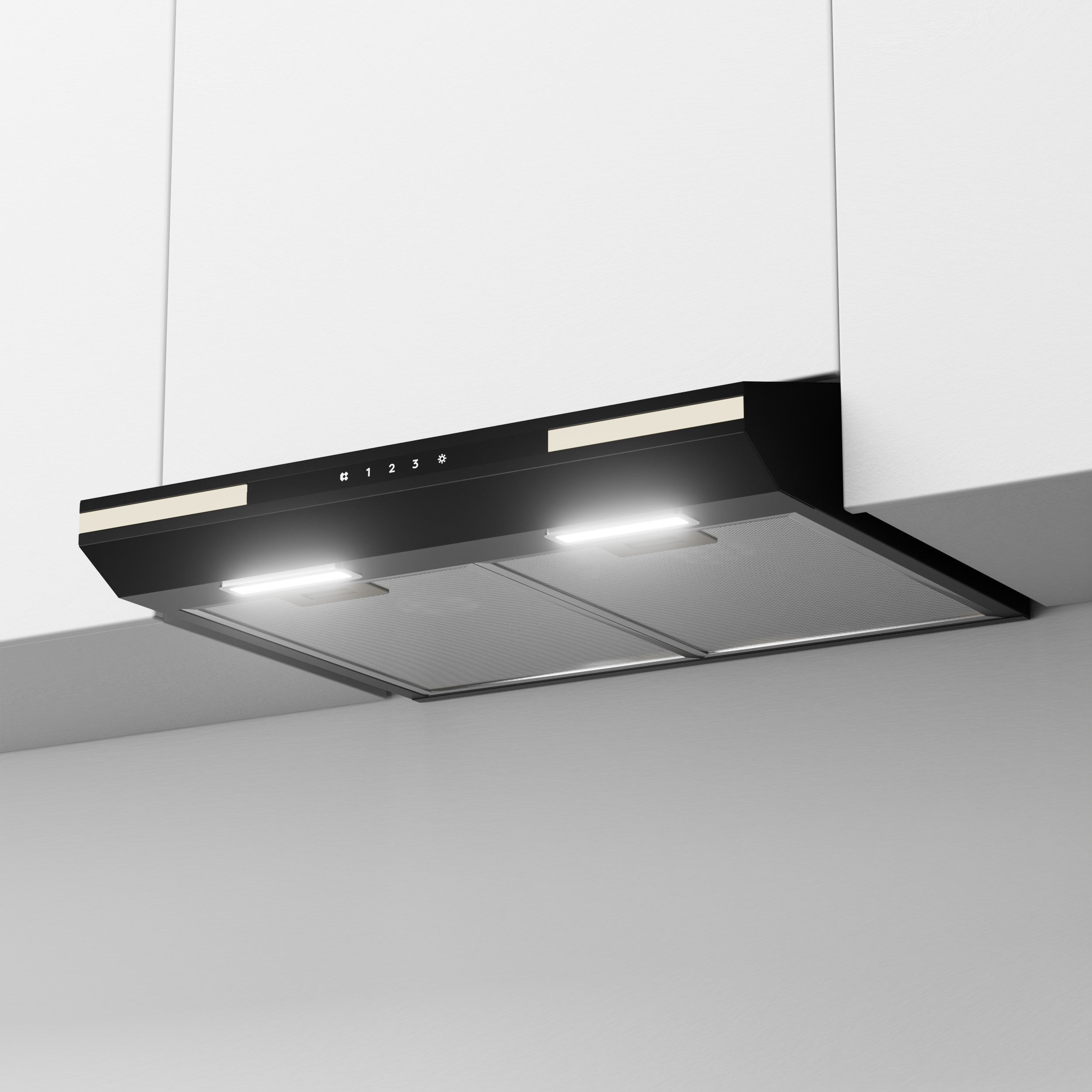 CIARRA Unterbauhaube 60 cm Dunstabzugshaube SensorTouch A+ Abluft & Umluft Schwarz VM6921B Leise Abzugshaube mit 325 m³/h & LED, Elegantes Design, Schwarz