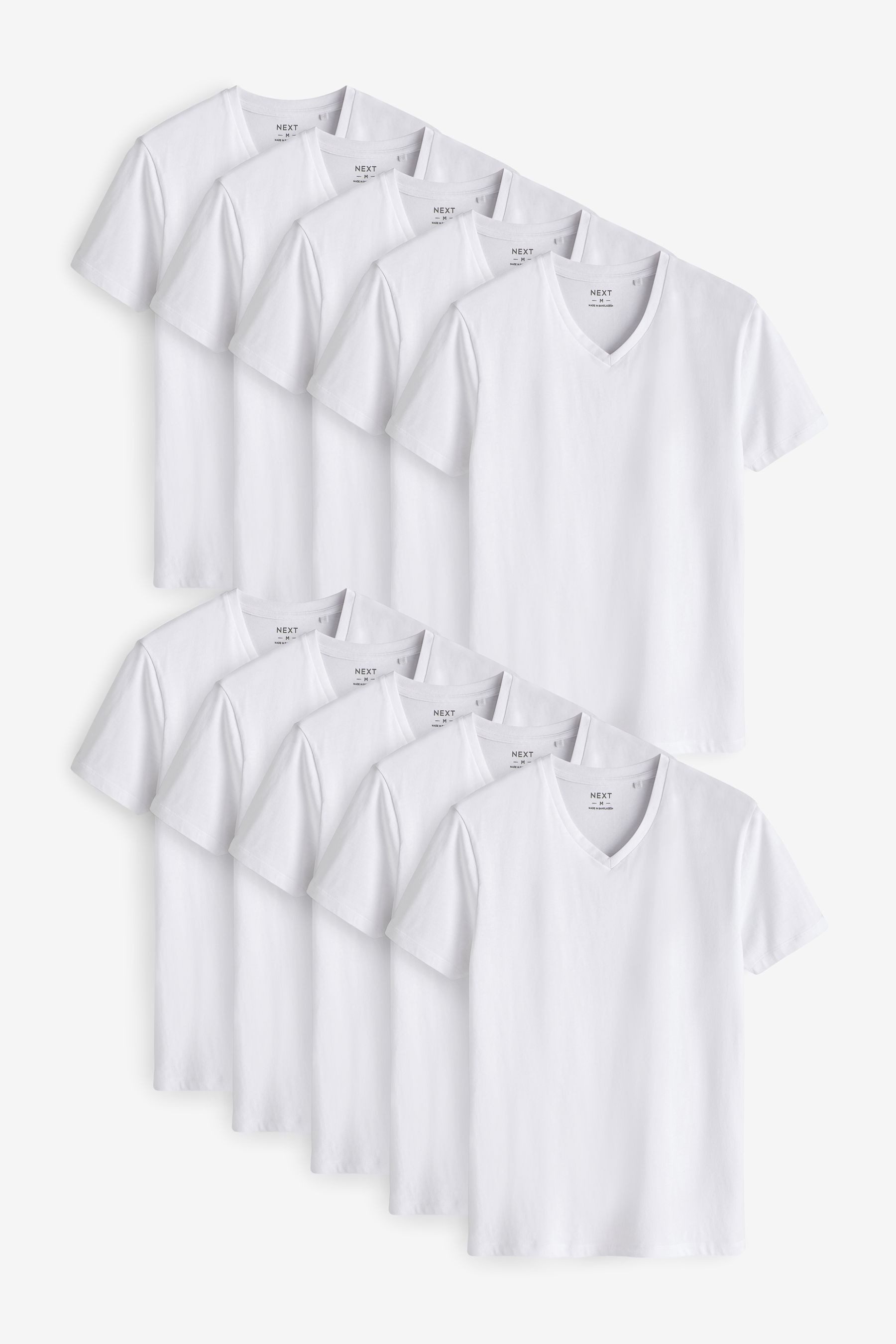 Next Unterhemd T-Shirts mit V-Ausschnitt im 10er-Pack (10-St)