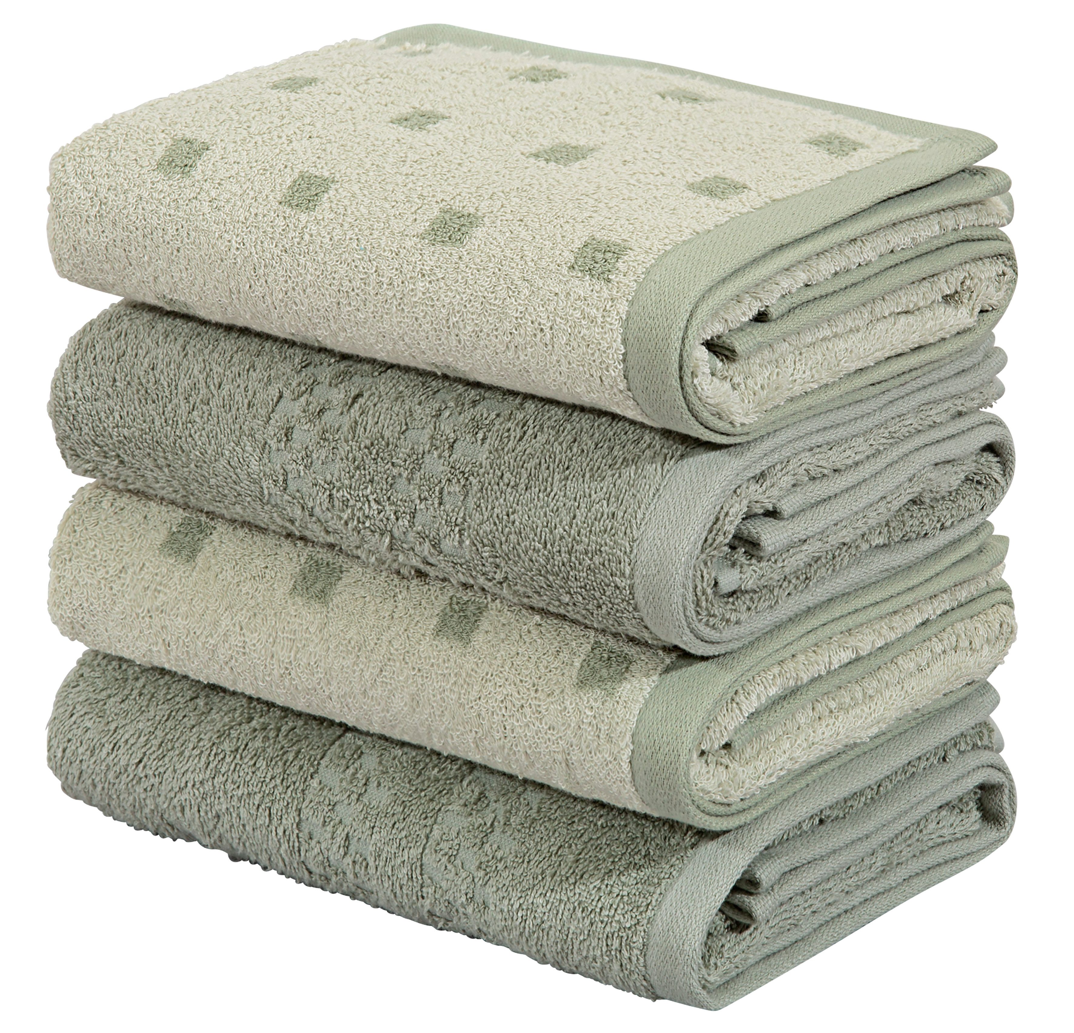 OTTO home Handtuch Regona, Handtücher 50x100cm, als Uni-Set und mit Karomuster, 500gr/m², Frottier (Set, 4-St), Premium Handtücher mit Bordüre, Set, 100% Baumwolle, 5 Jahre Garantie