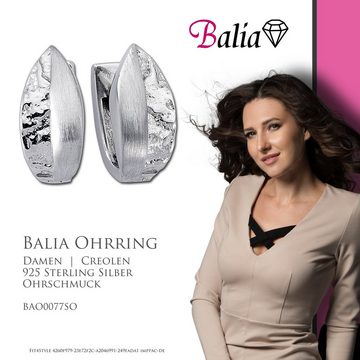 Balia Paar Creolen Balia Creolen für Damen glänzend Silber (Creolen), Damen Creolen Dreieck aus 925 Sterling Silber, Farbe: weiß,silber