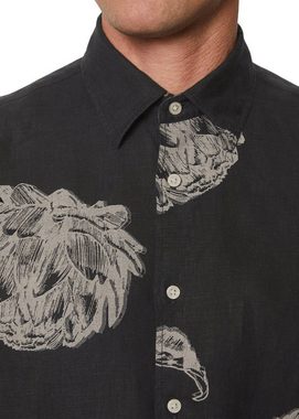 Marc O'Polo Langarmhemd aus Leinen mit Allover-Print