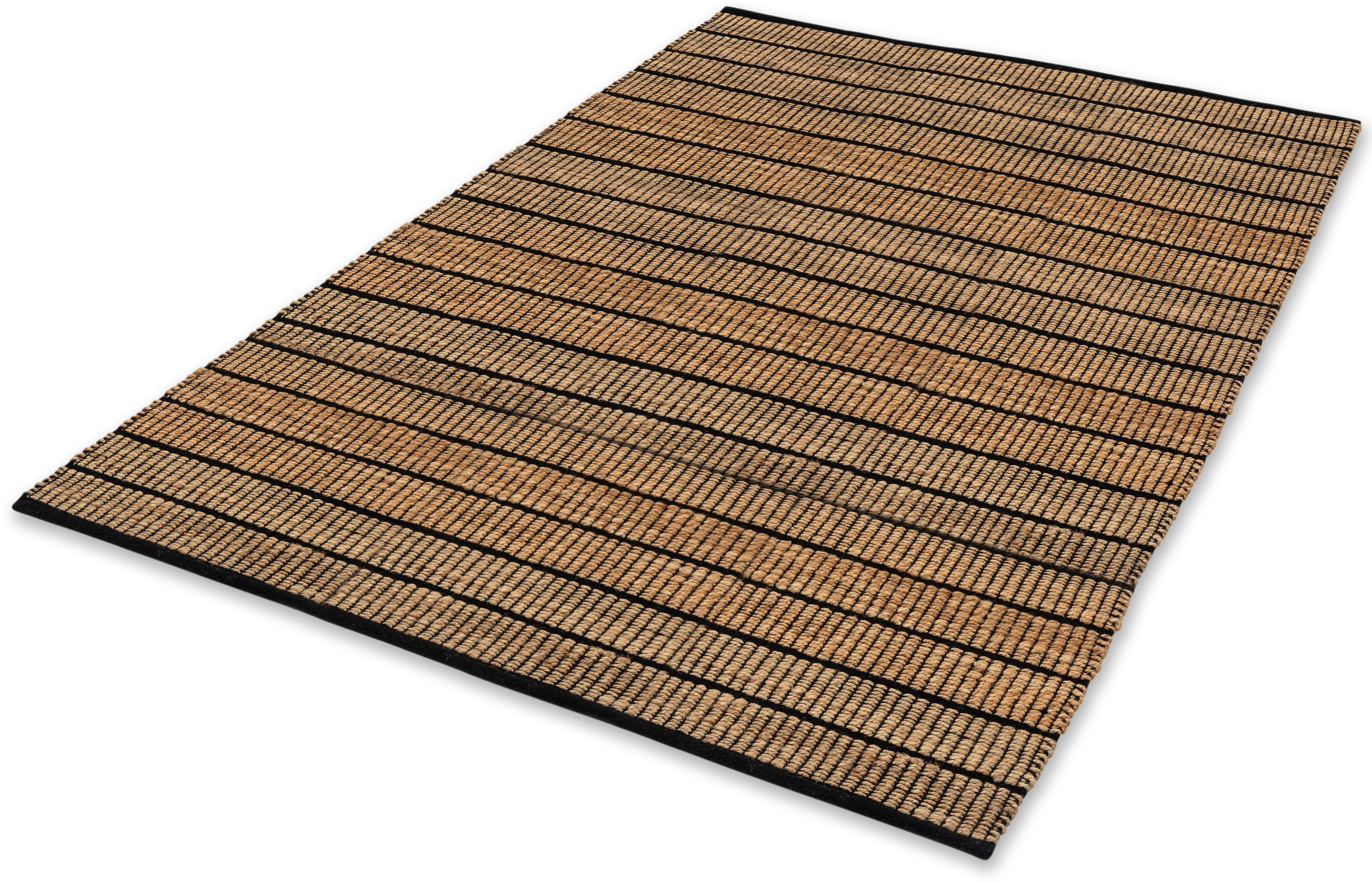 SCHÖNER WOHNEN-Kollektion Teppich Nalaya, rechteckig, Höhe: 10 mm, Jute/Baumwolle, rustikale Haptik, Streifenoptik, Wohnzimmer – Bild 4 von 5
