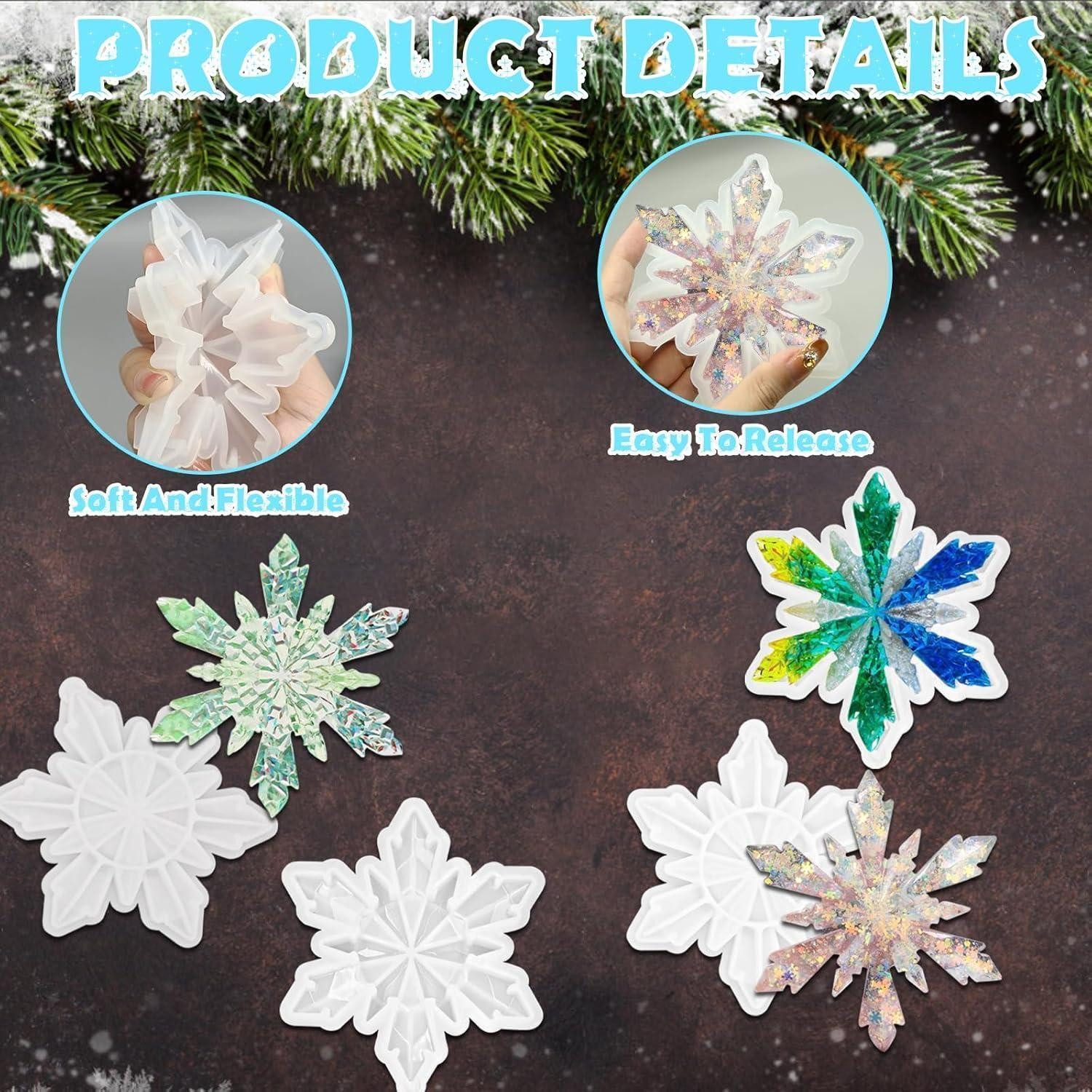 LuxusKollektion Silikonform 4Pcs Schneeflocken Weihnachts Harzformen Silikon Epoxid Gießformen